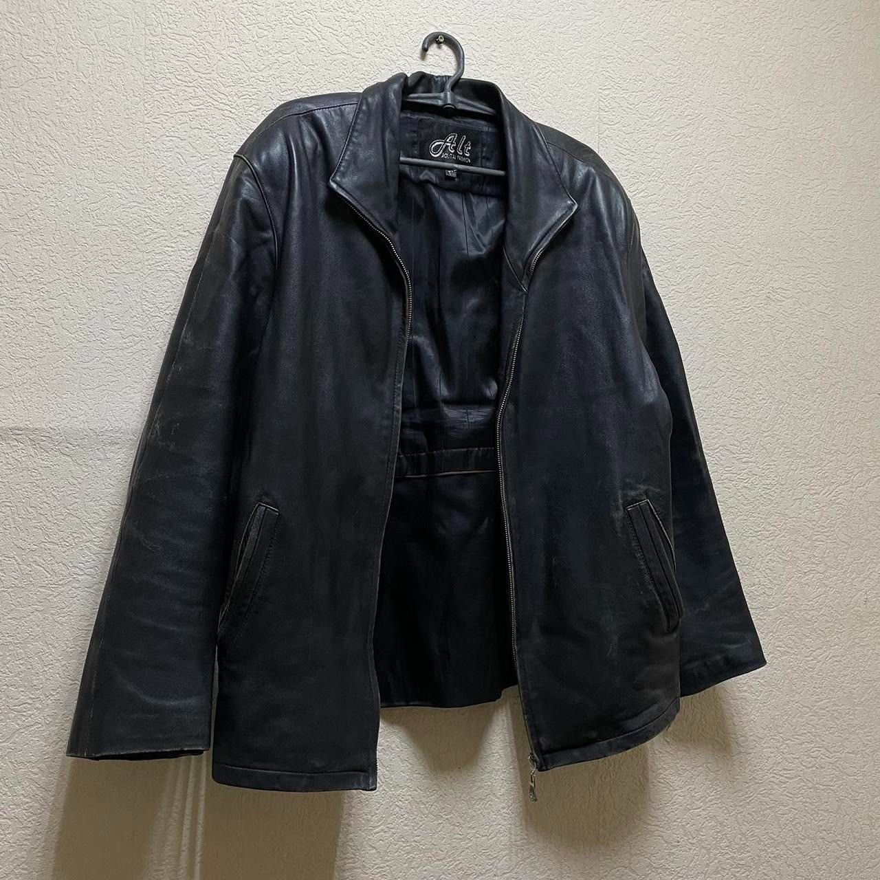 Vintage Vintage Oversized Black Leather Biker Jacket Grunge Logo XXL Size US XXL / EU 58 / 5 - 2 Thumbnail