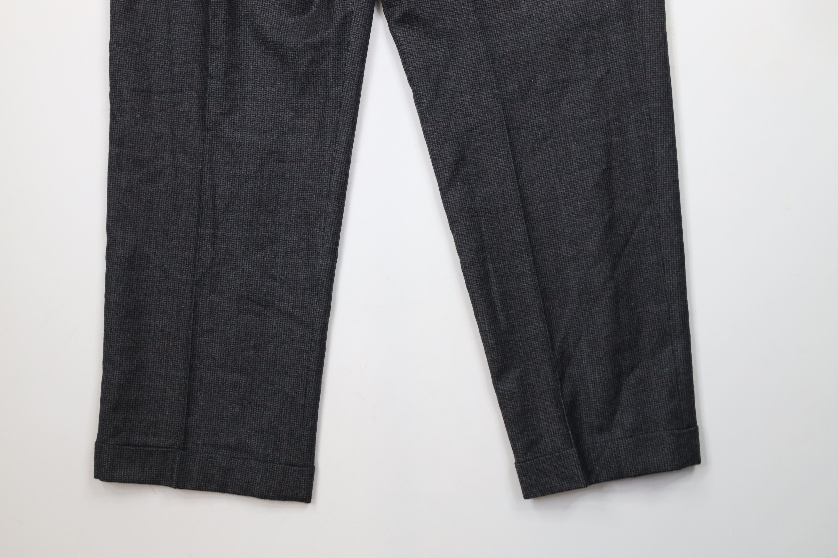 Ralph Lauren × Vintage Vintage Ralph Lauren Cuffed Wool Houndstooth Wide Leg Pants Size US 34 / EU 50 - 11 Thumbnail