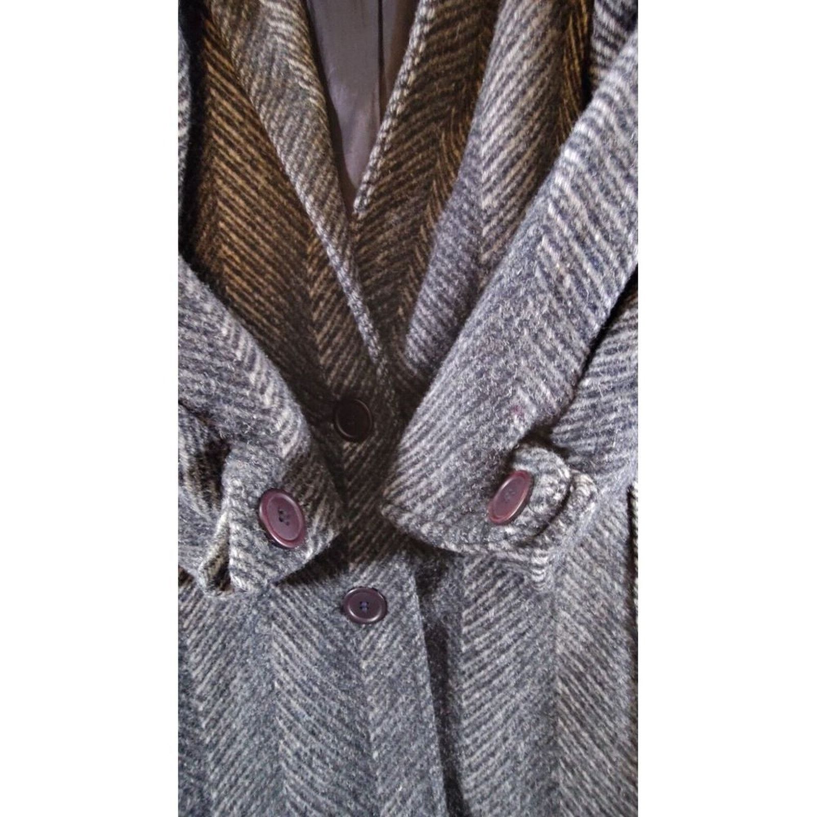 & Other Stories VTG NY Girl Union USA Gray Herringbone Wool Blend Jacket 10 Size L / US 10 / IT 46 - 11 Thumbnail