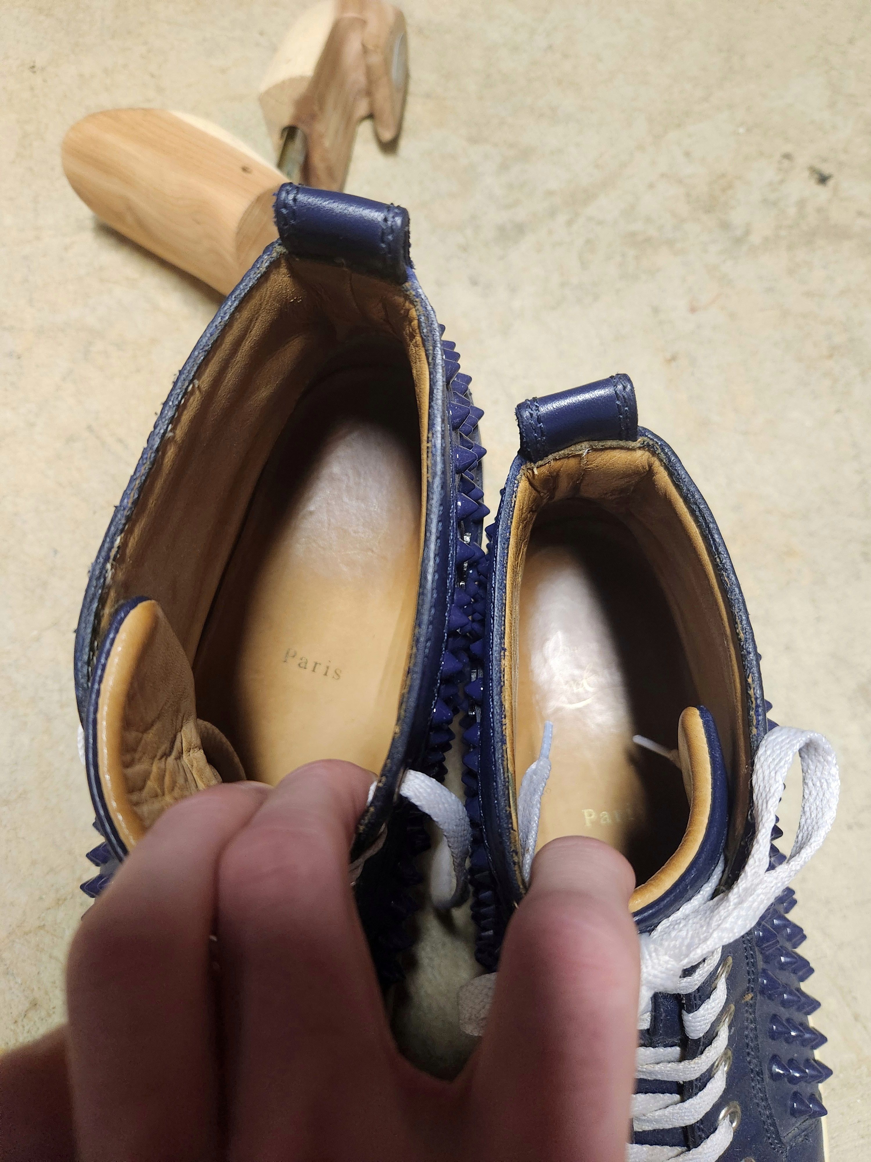 Archival Vintage Christian Louboutin Navy blue spikes - View 10