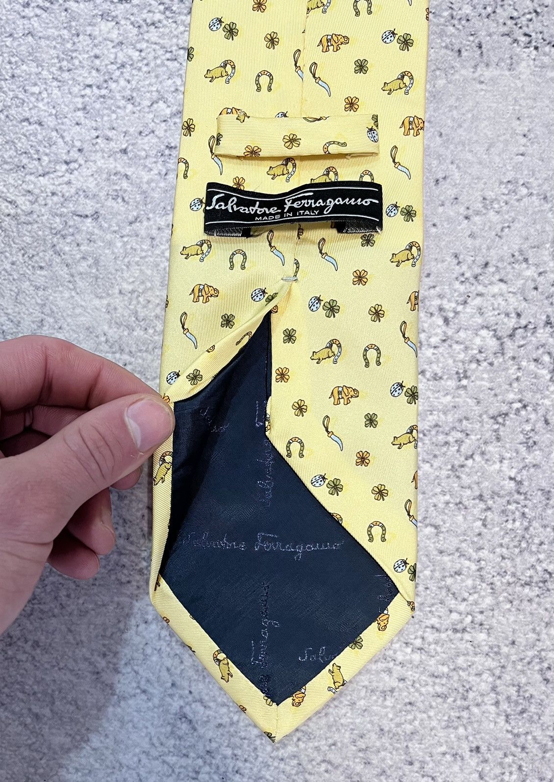 Salvatore Ferragamo Salvatore Ferragamo Tie 100% Silk Monogram Floral Animals Size ONE SIZE - 6 Thumbnail
