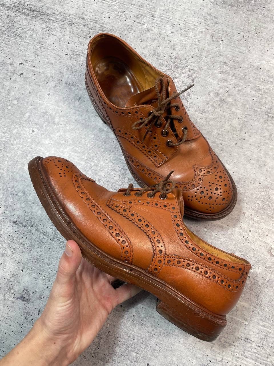 Tricker's Vintage Trickers Derby Brogue Oxford Lace Up Shoes Y2K Size US 10.5 / EU 43-44 - 3 Thumbnail