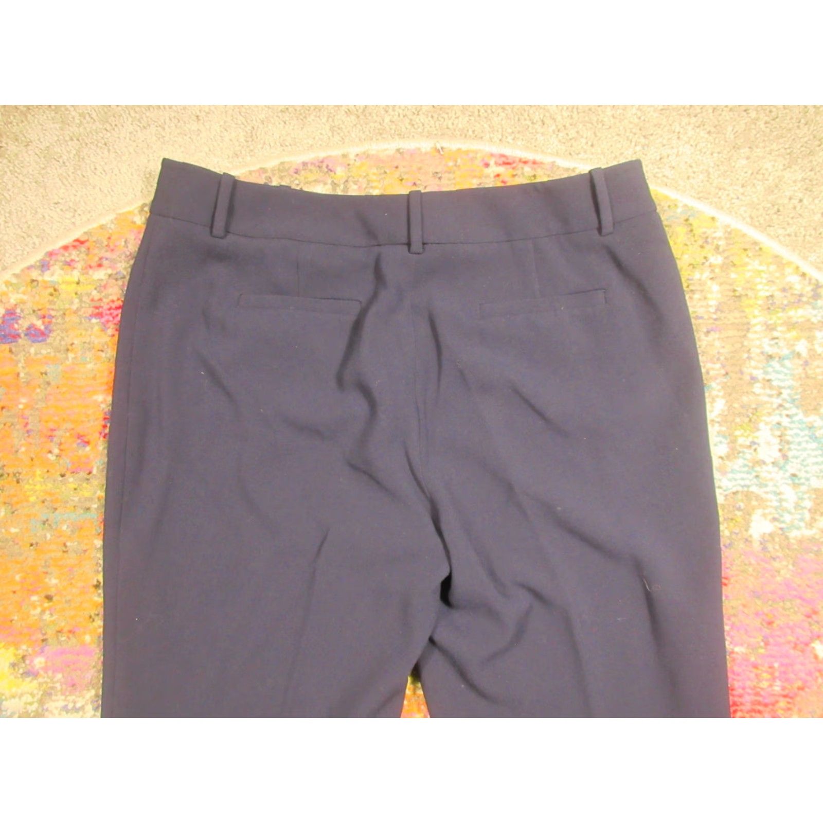 Karl Lagerfeld Karl Lagerfeld Paris Womens Navy Blue Straight Leg Career Dress Pants Size 10 Size 32" / US 10 / IT 46 - 4 Thumbnail