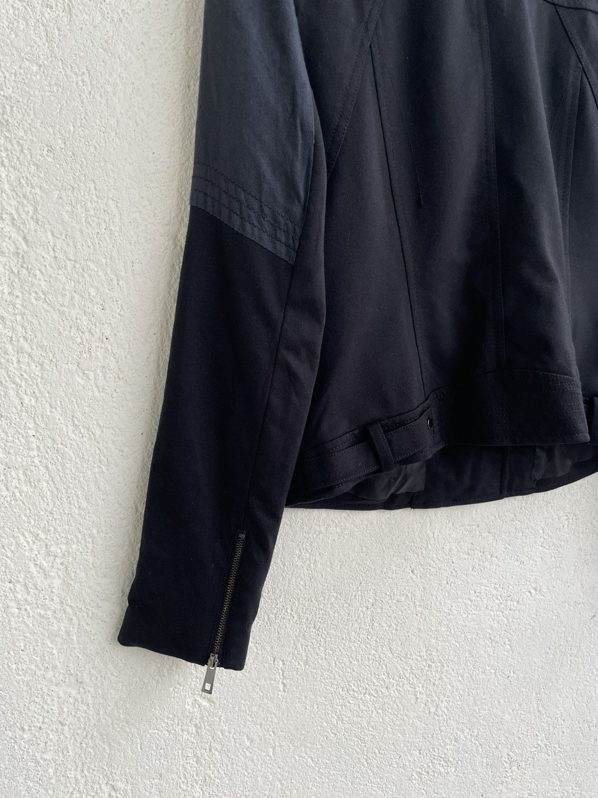Helmut Lang Georges Rech Asymmetrical Zip Jacket Leather Panel Biker if6 Size US S / EU 44-46 / 1 - 10 Thumbnail
