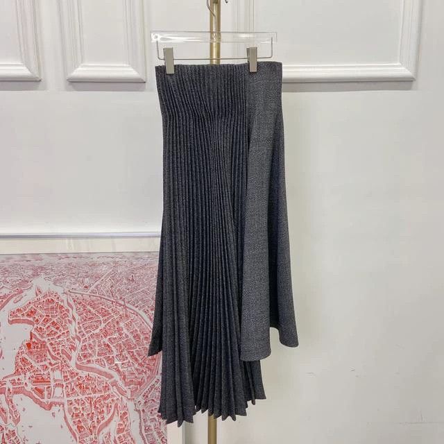 Dior Dior Irregular gray pleated skirt Size 24" / US 00 / IT 34 - 1 Thumbnail