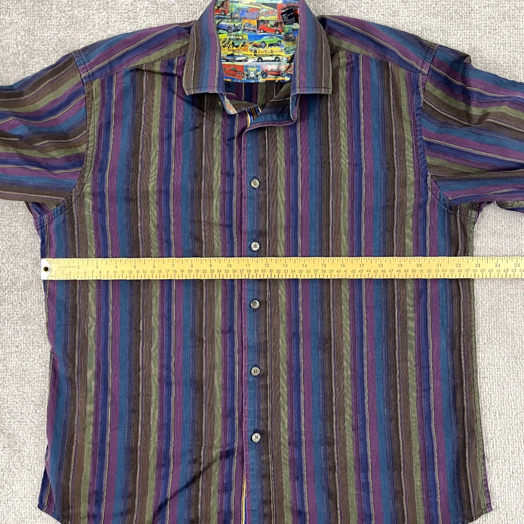 Robert Graham Robert Graham Shirt Men Large Multicolor Striped Flip Cuff Button Up Retro Disco Shirt Size US L / EU 52-54 / 3 - 6 Thumbnail