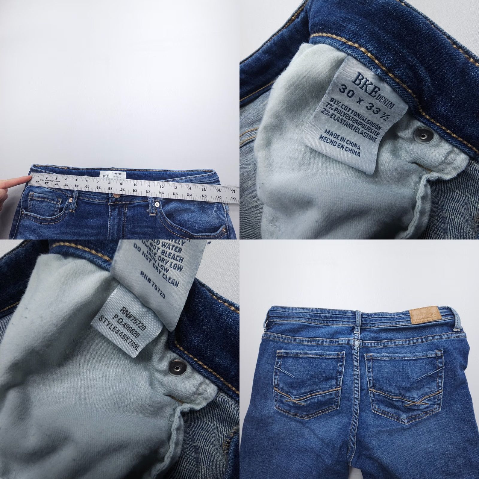 Vintage Buckle BKE Payton Flare Jeans Blue Boho Mid Rise Stretch Bell Size 30 x 33.5 Women Size 30" / US 8 / IT 44 - 8 Thumbnail