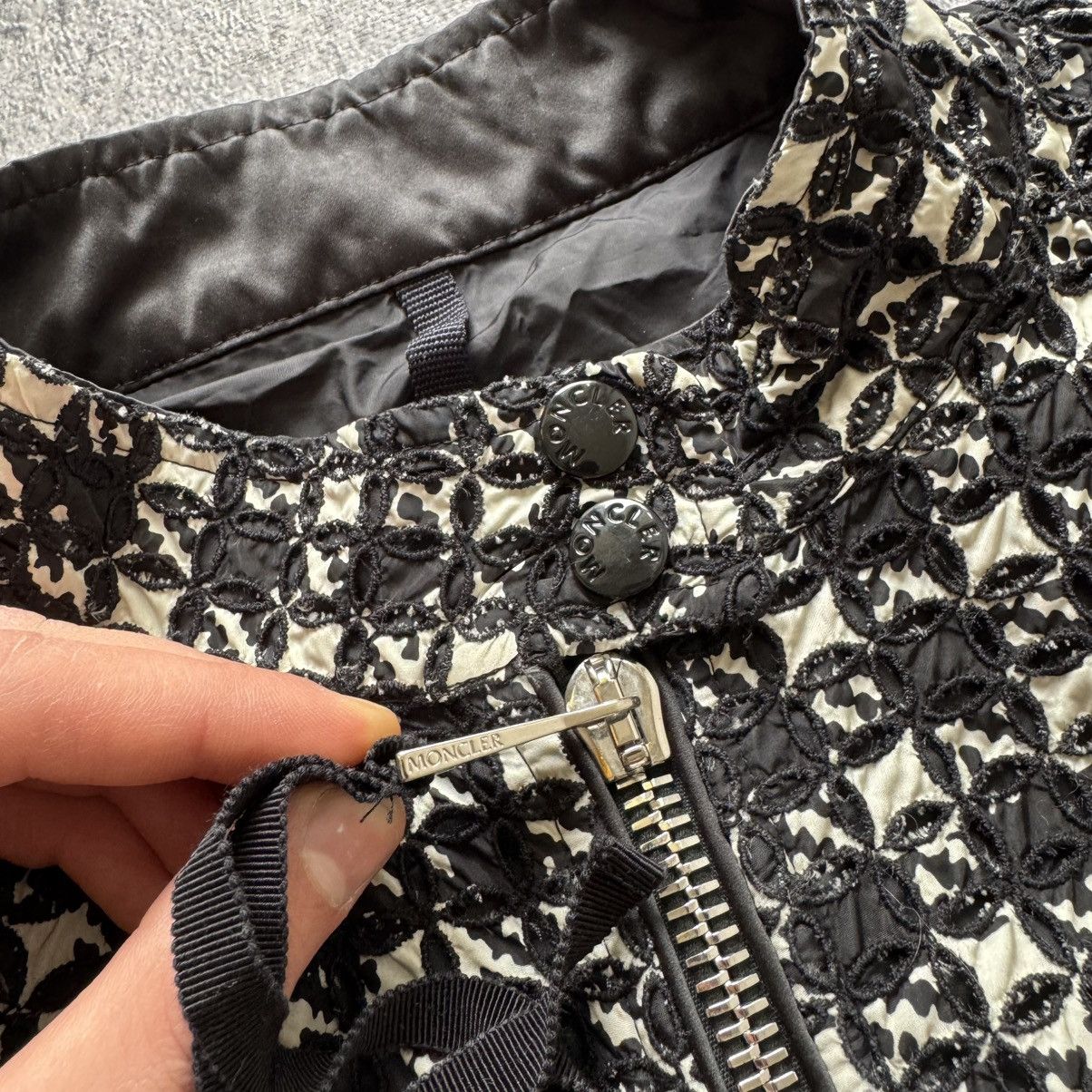 Moncler Moncler tweed print fiadone jacket black womens M size Size M / US 6-8 / IT 42-44 - 8 Thumbnail