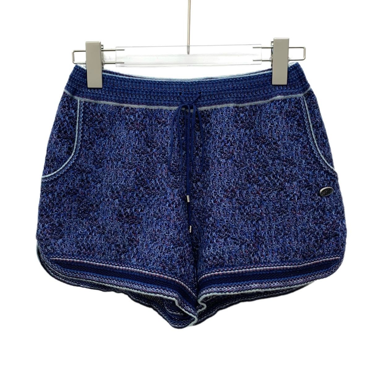 Chanel Chanel Dark Blue Logo Emblem Cotton Knit Casual Shorts K26WX Size 26" / US 2 / IT 38 - 1 Thumbnail