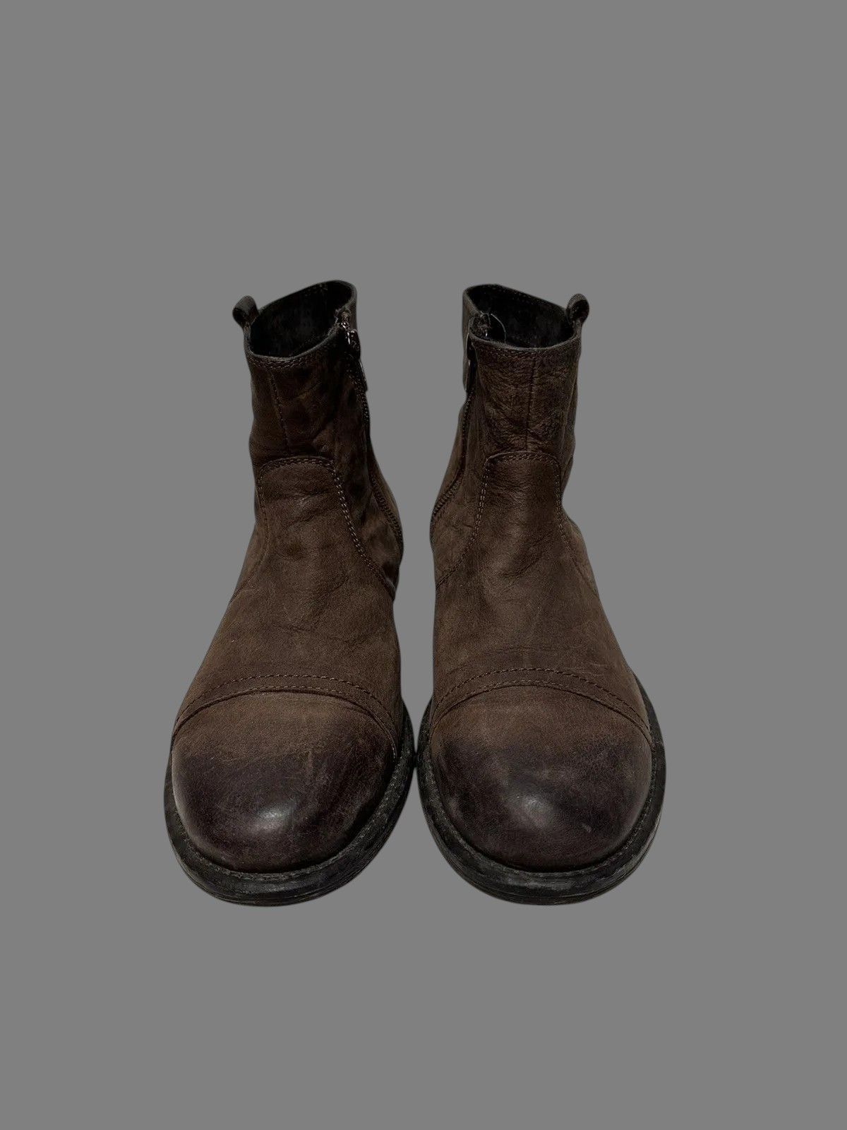 If Six Was Nine Vintage Brown Leather Ankle Boots Italy Guidi Style Size US 8 / EU 41 - 4 Thumbnail