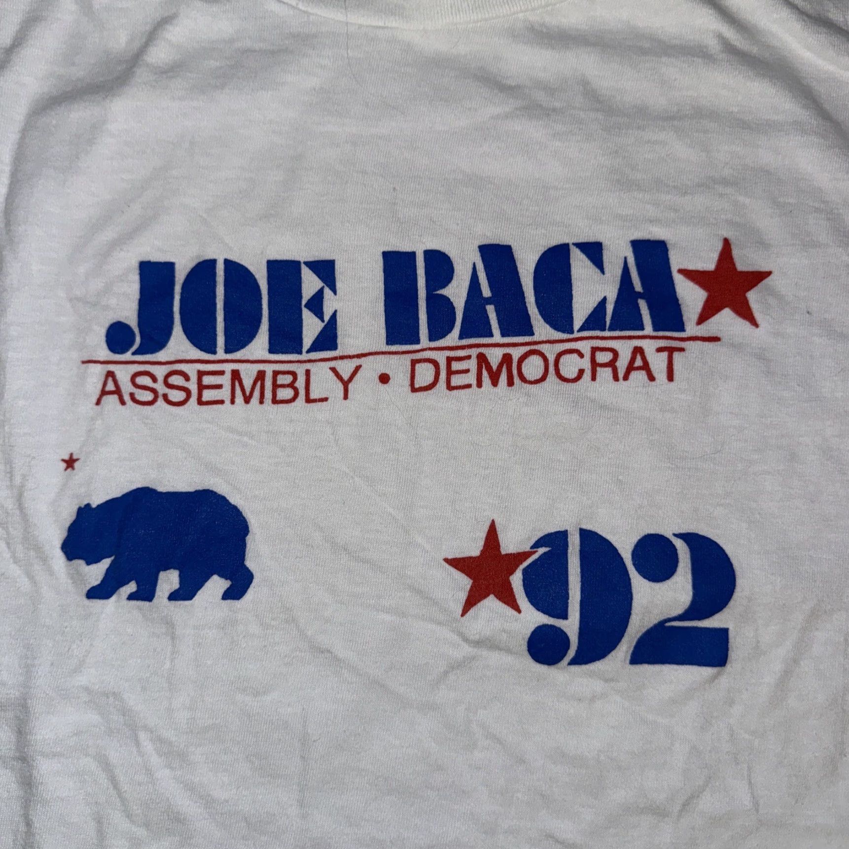 Vintage VINTAGE 1992 Democrat Stitch Single T-Shirt White XL Men XS? Size US XL / EU 56 / 4 - 2 Thumbnail