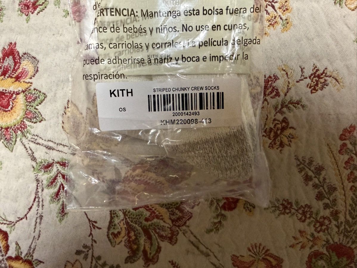 Kith Kith Striped Chunky Crew Socks Nocturnal Script Logo Size ONE SIZE - 6 Thumbnail