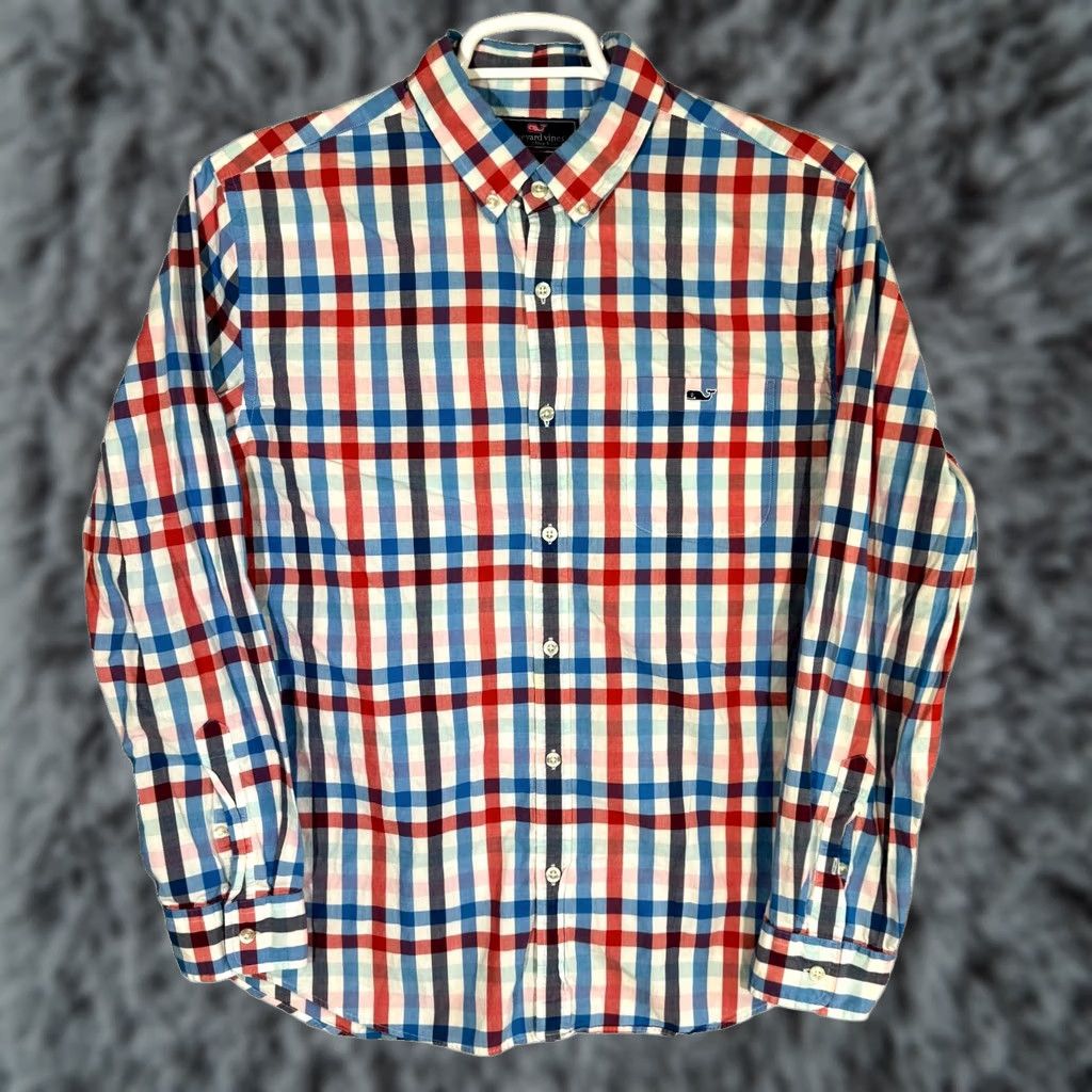 Vineyard Vines Vineyard Vines Button-Down Shirt Men’s Large Multicolor Plaid 100% Cotton Slim Fit Shirt Size US L / EU 52-54 / 3 - 1 Thumbnail