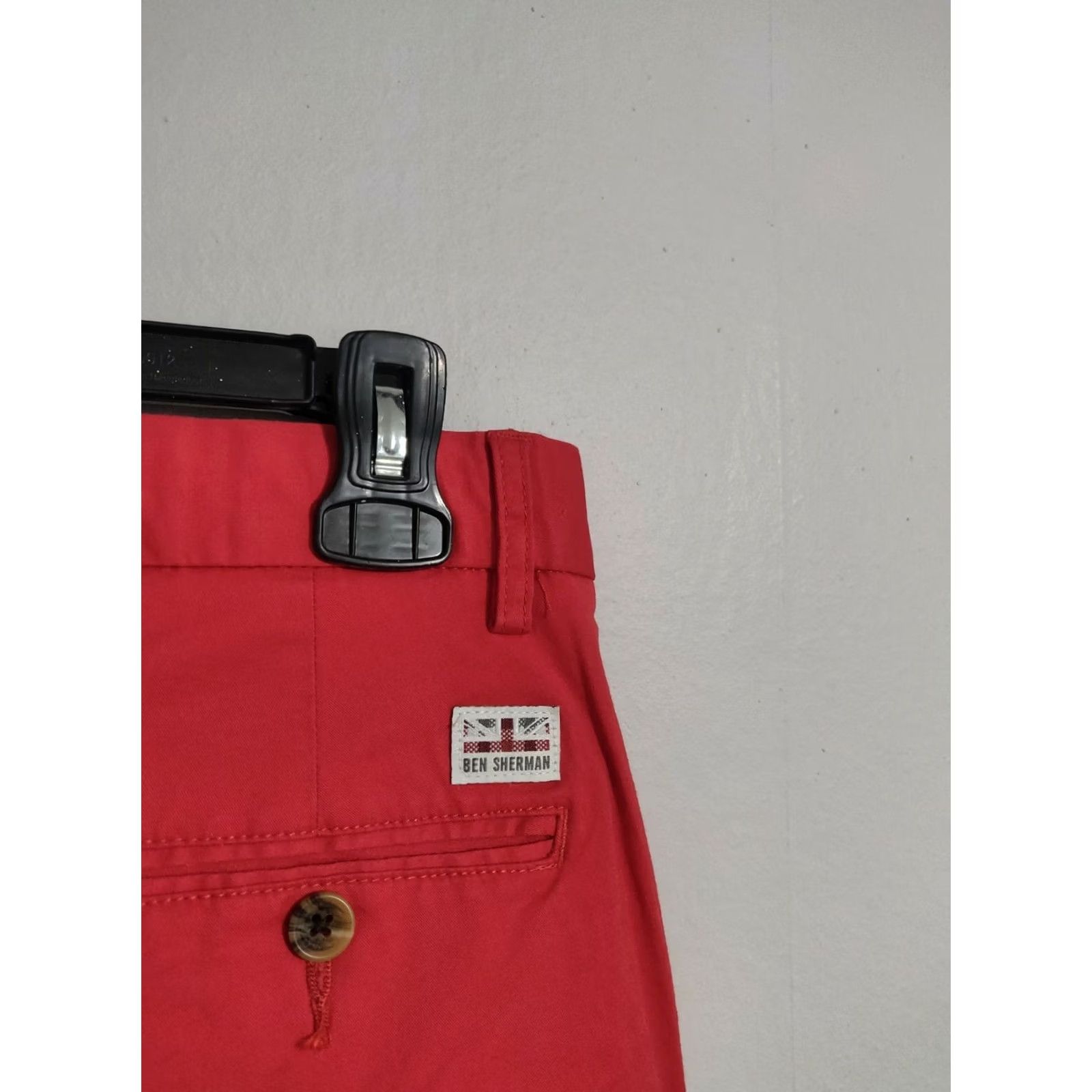 Ben Sherman Ben Sherman Slim Fit Chino Shorts Flat Front Red Beige 29 Men’s Shorts Stretch Casual Preppy Size US 30 / EU 46 - 4 Thumbnail