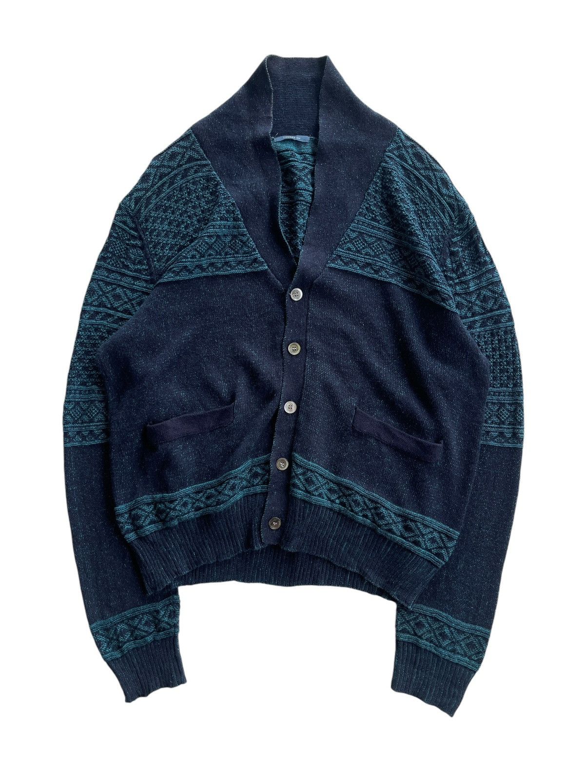 Japanese Brand J.Ferry Men Native Indigo Cardigan Japan Size US L / EU 52-54 / 3 - 2 Thumbnail
