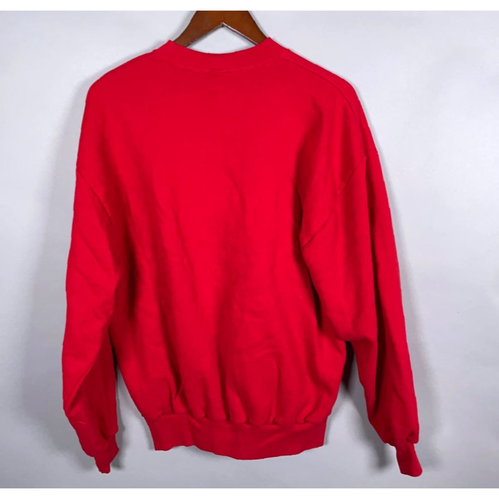 Jerzees VINTAGE Winnie The Pooh Sweatshirt Jerzees XL Red Embroidered Cotton Polyester Fleece Crew Neck Pullover Disney 90s Cartoon Womens Size XL / US 12-14 / IT 48-50 - 2 Thumbnail