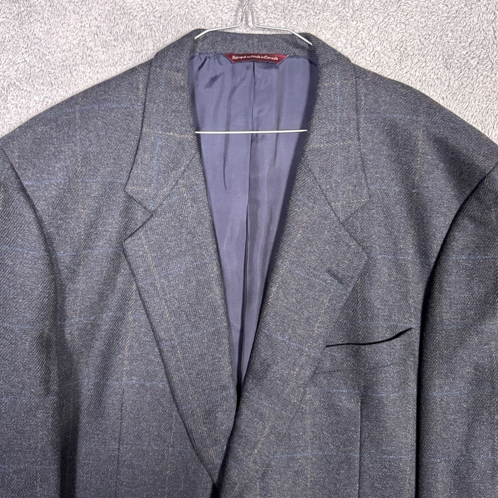 Vintage Samuelsohn Cashmere Wool Windowpane Como Blazer Suit Jacket - Mens 46L Size 46R - 4 Thumbnail