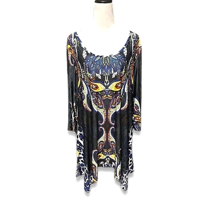 Other White Mark Paisley Tunic Top Asymmetrical Gray Women's 3XL Size 3XL / US 20-22 - 2 Thumbnail