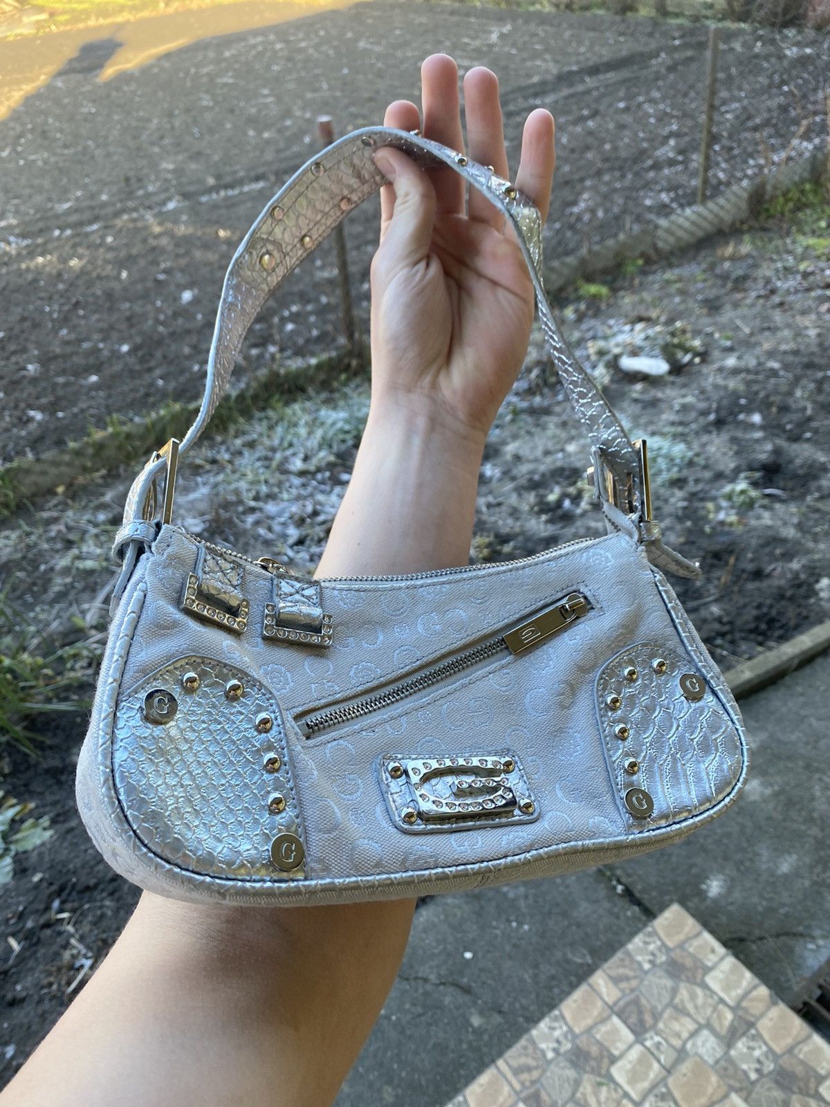 Other Vintage Y2K silver avant garde big logo bag shine Size ONE SIZE - 3 Thumbnail