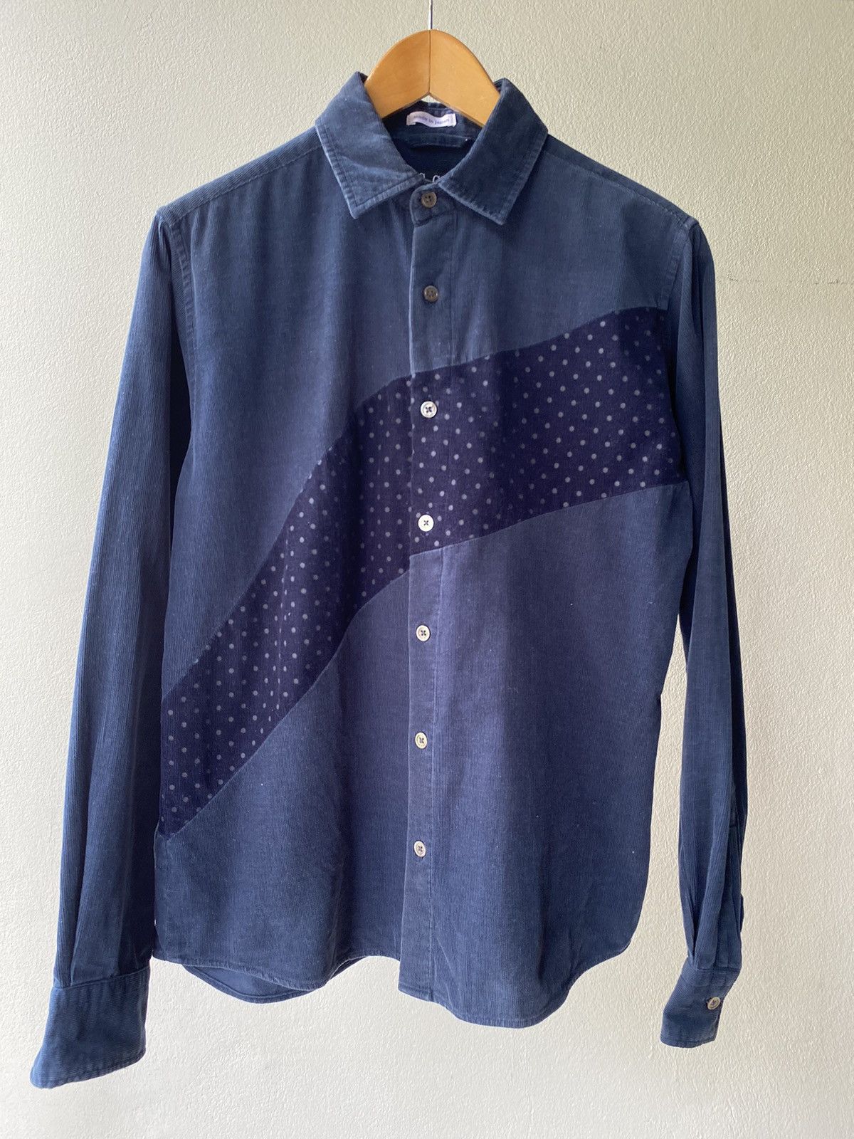 Designer × Japanese Brand G G D Navy Shirt with Polka Dot Panel Detail Size US M / EU 48-50 / 2 - 9 Thumbnail
