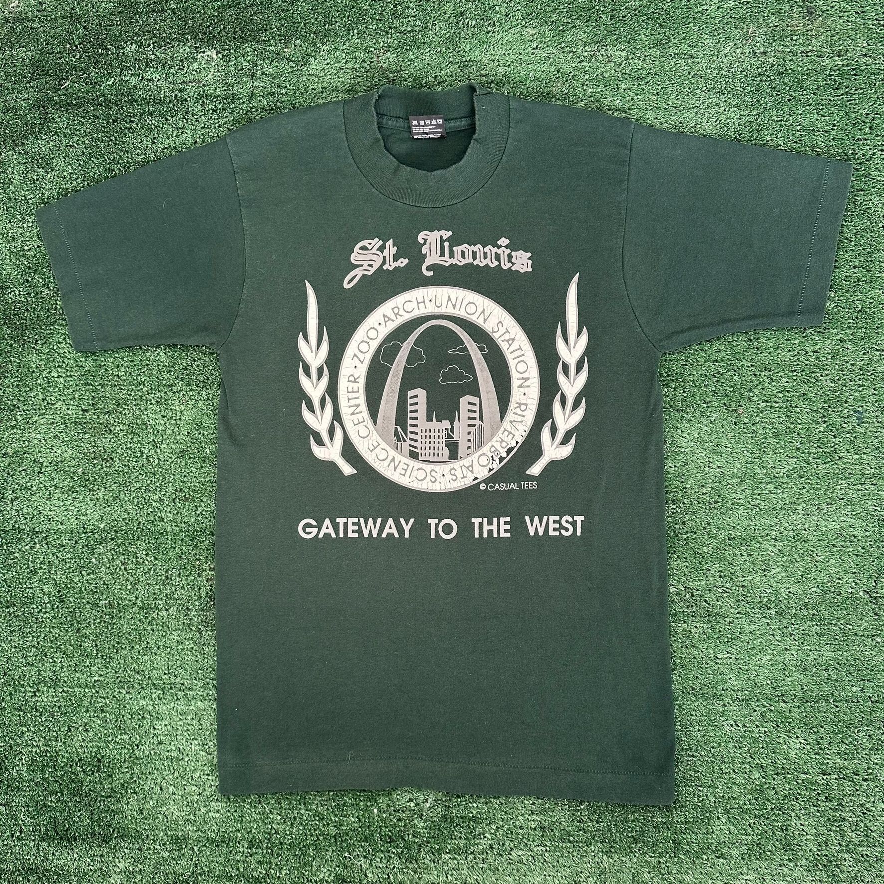 Fruit Of The Loom Vintage 90s St. Louis Gateway Arch T-Shirt Single Stitch Box Size US S / EU 44-46 / 1 - 1 Thumbnail