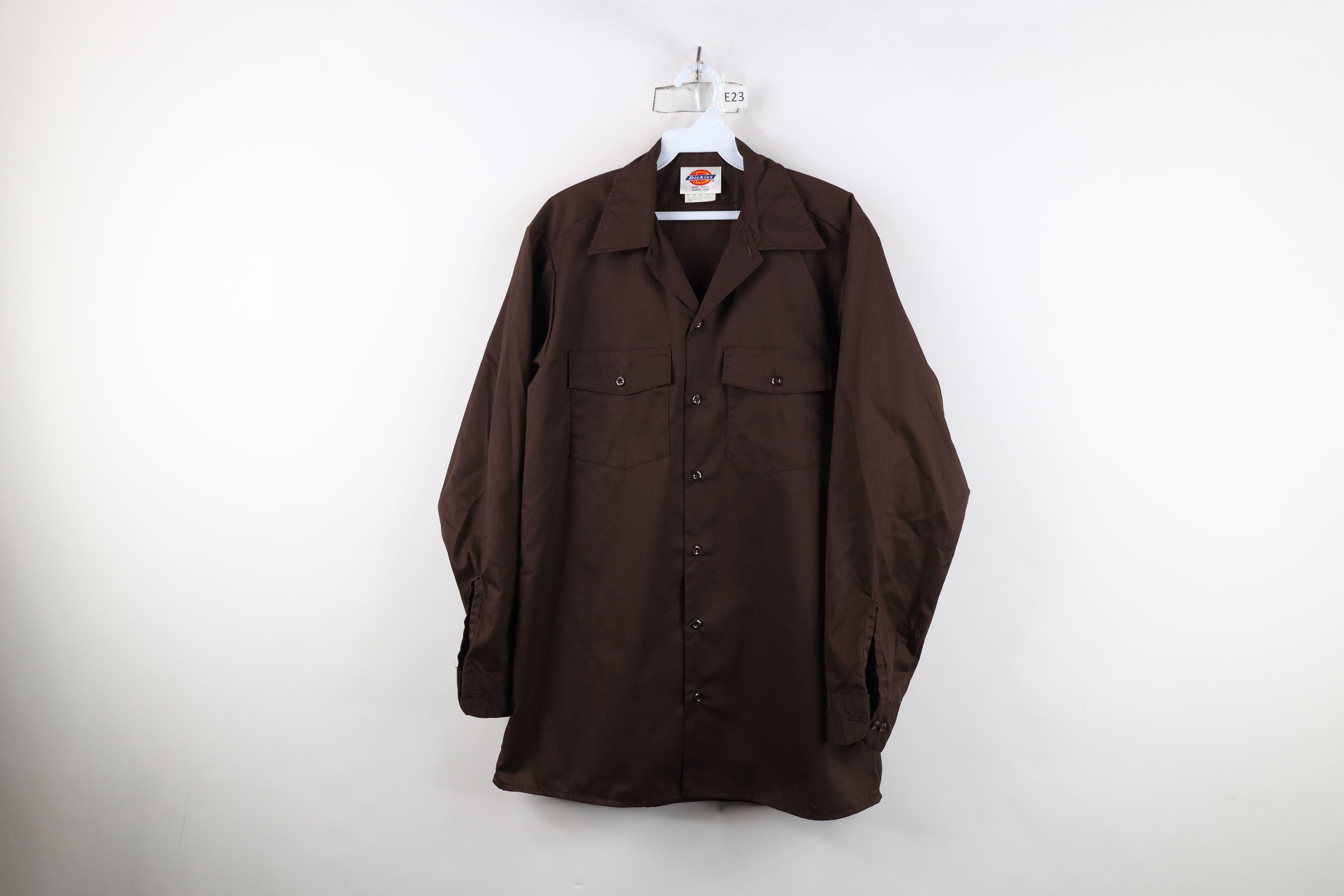 Dickies Vintage 90s Dickies Workwear Mechanic Button Shirt Brown USA Size US M / EU 48-50 / 2 - 1 Thumbnail