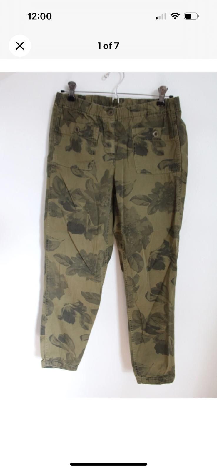 J.Crew J.Crew Casual Olive Green Floral Print Women's Pants Size 26" / US 2 / IT 38 - 1 Thumbnail