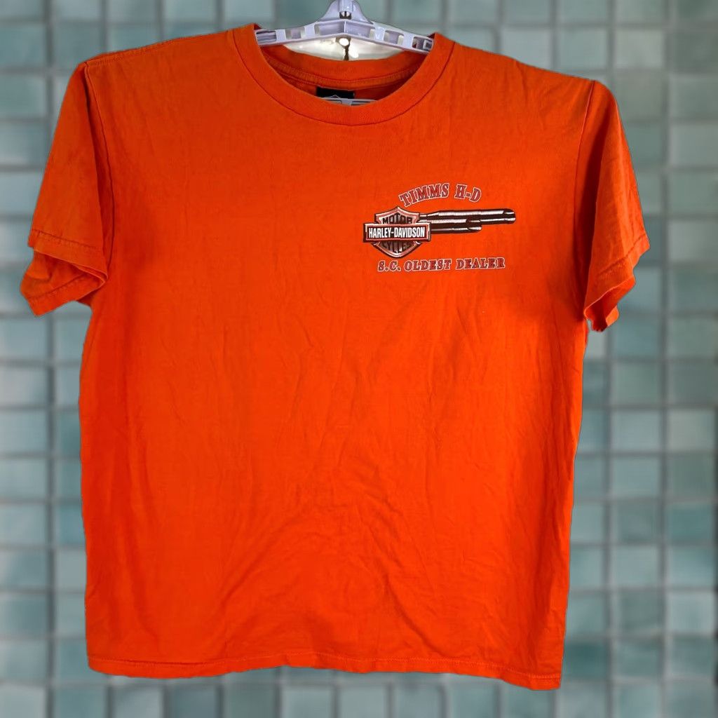 Harley Davidson VINTAGE Harley-Davidson T-Shirt Men XL Orange 2002 Run Graphic Print Muscle Tee Motorcycle 2000s Mens Size US XL / EU 56 / 4 - 1 Thumbnail