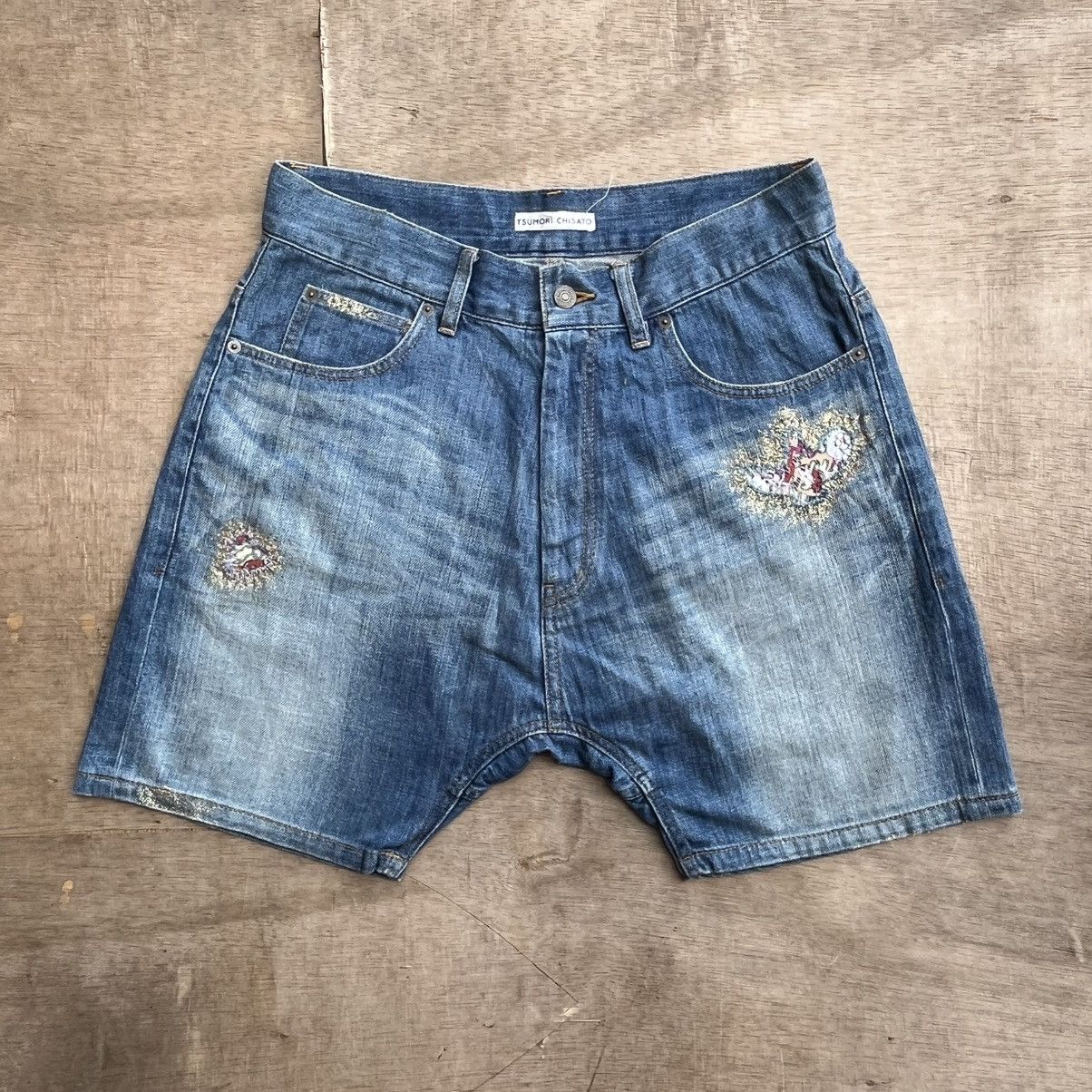 Issey Miyake × Japanese Brand × Tsumori Chisato TSUMORI CHISATO DENIM SHORT DROP CROTCH Size US 32 / EU 48 - 1 Thumbnail