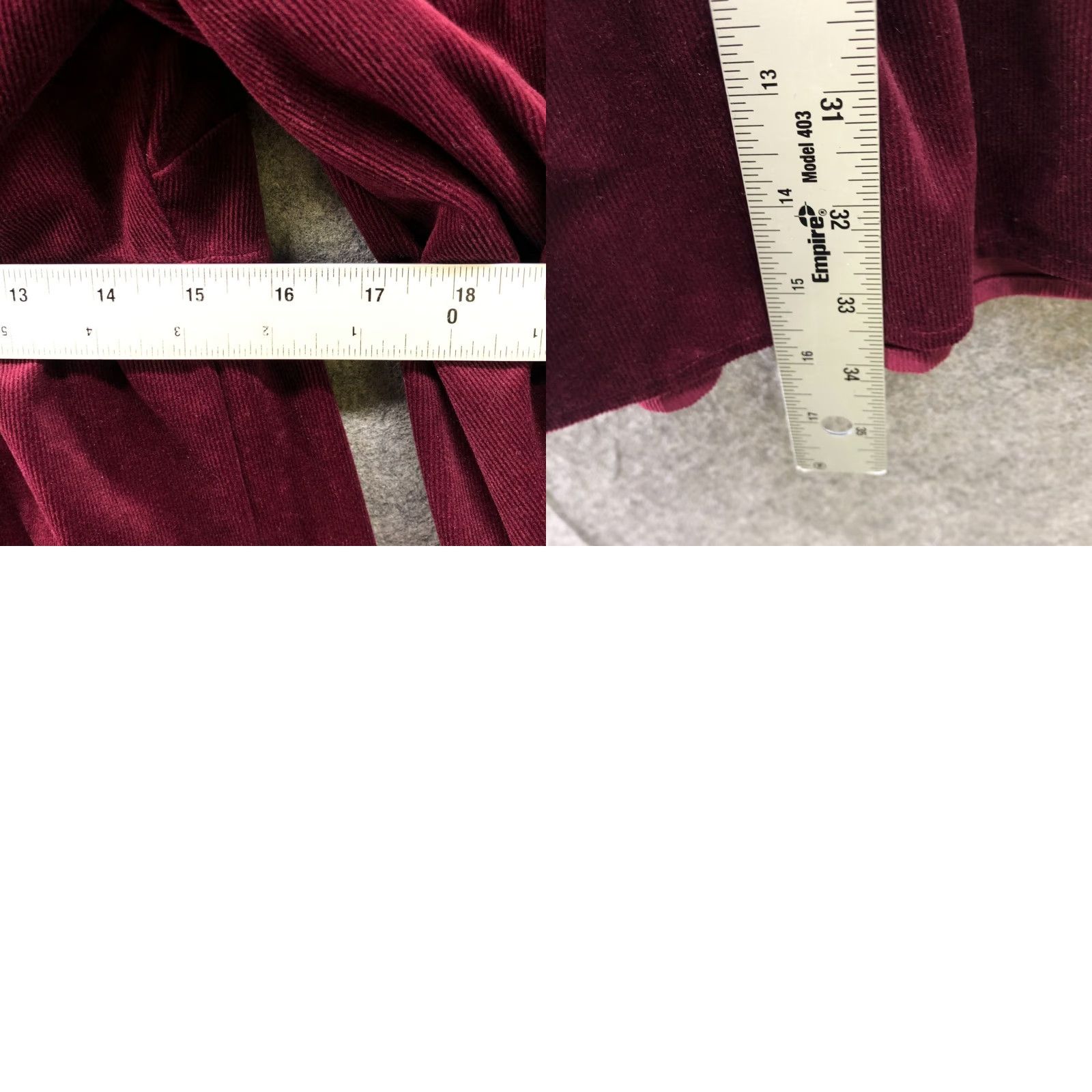 Vintage Melonie T Corduroy Dress Womens 6 Wine Burgundy Tiered V-Neck 3/4 Sleeve Dress Size M / US 6-8 / IT 42-44 - 8 Thumbnail
