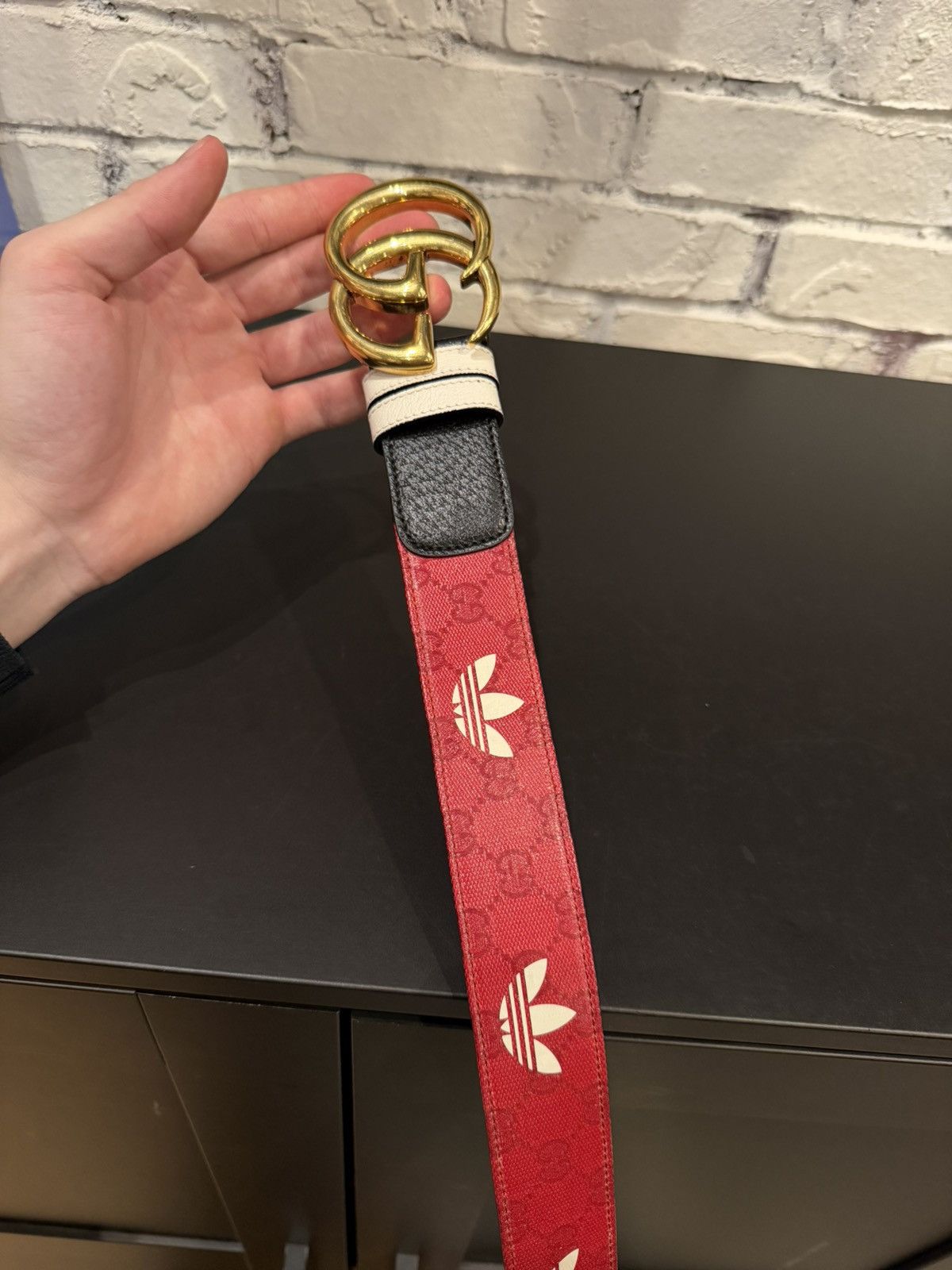 Adidas × Gucci Gucci x Adidas Leather Belt Size 32 - 10 Thumbnail