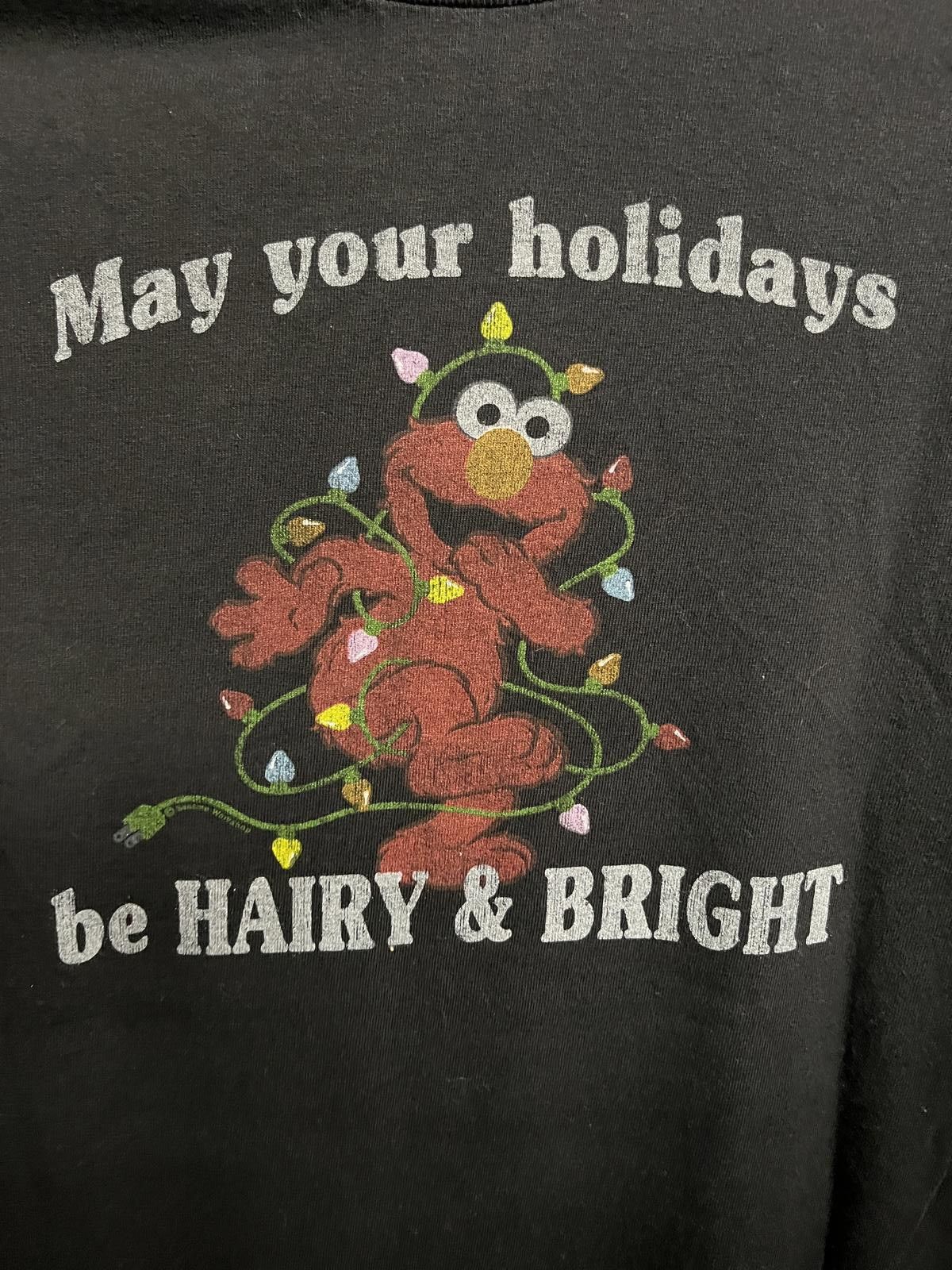 Designer Vtg Elmo Christmas T-shirt Holidays be Hairy & Bright - M Size US M / EU 48-50 / 2 - 3 Thumbnail