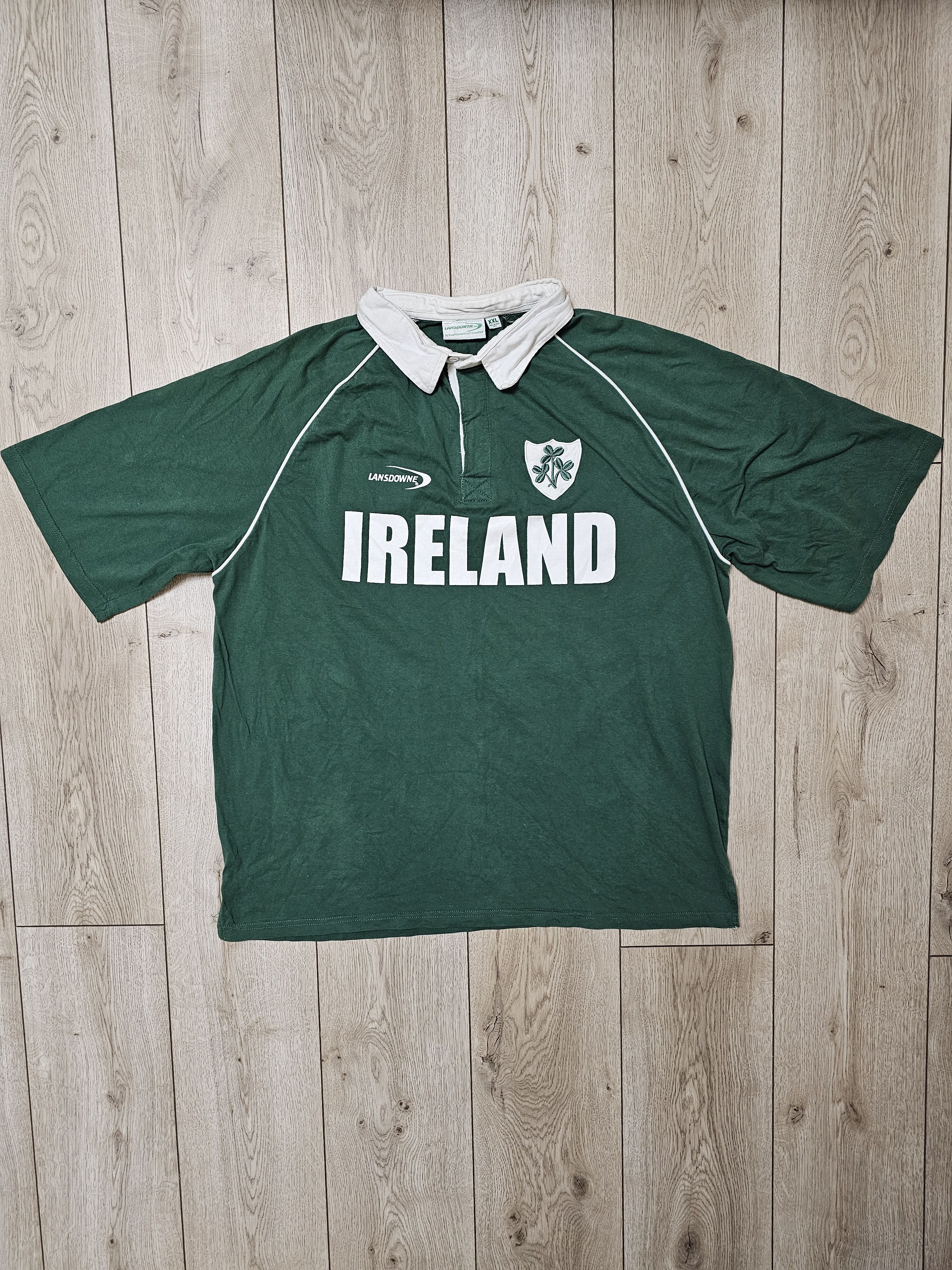 Vintage IRELAND RUGBY JERSEY VINTAGE POLO COTTON IRFU RUGBY SHIRT Size US XXL / EU 58 / 5 - 1 Thumbnail
