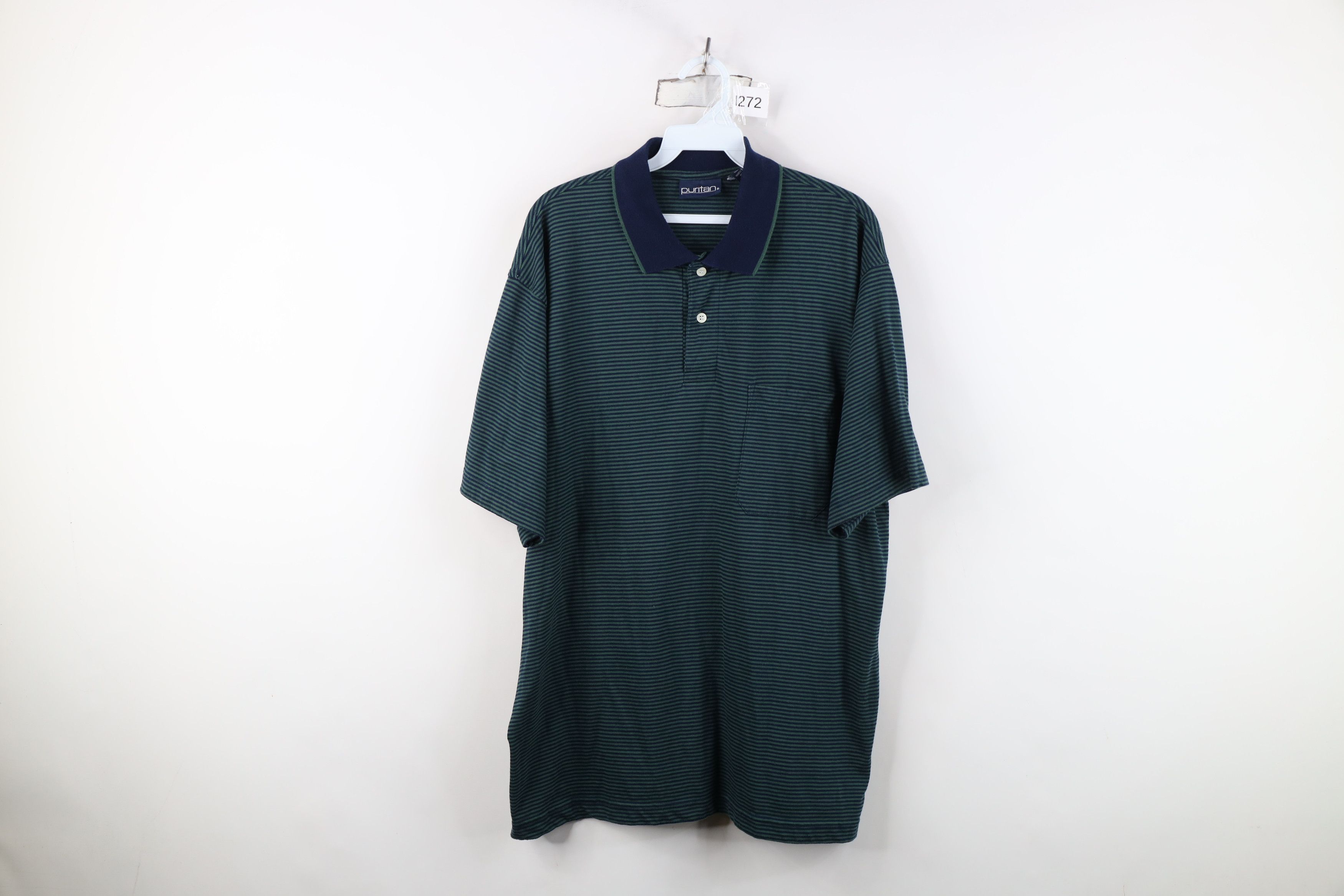 Vintage Vintage 90s Streetwear Striped Knit Collared Golf Polo Shirt Size US L / EU 52-54 / 3 - 1 Thumbnail