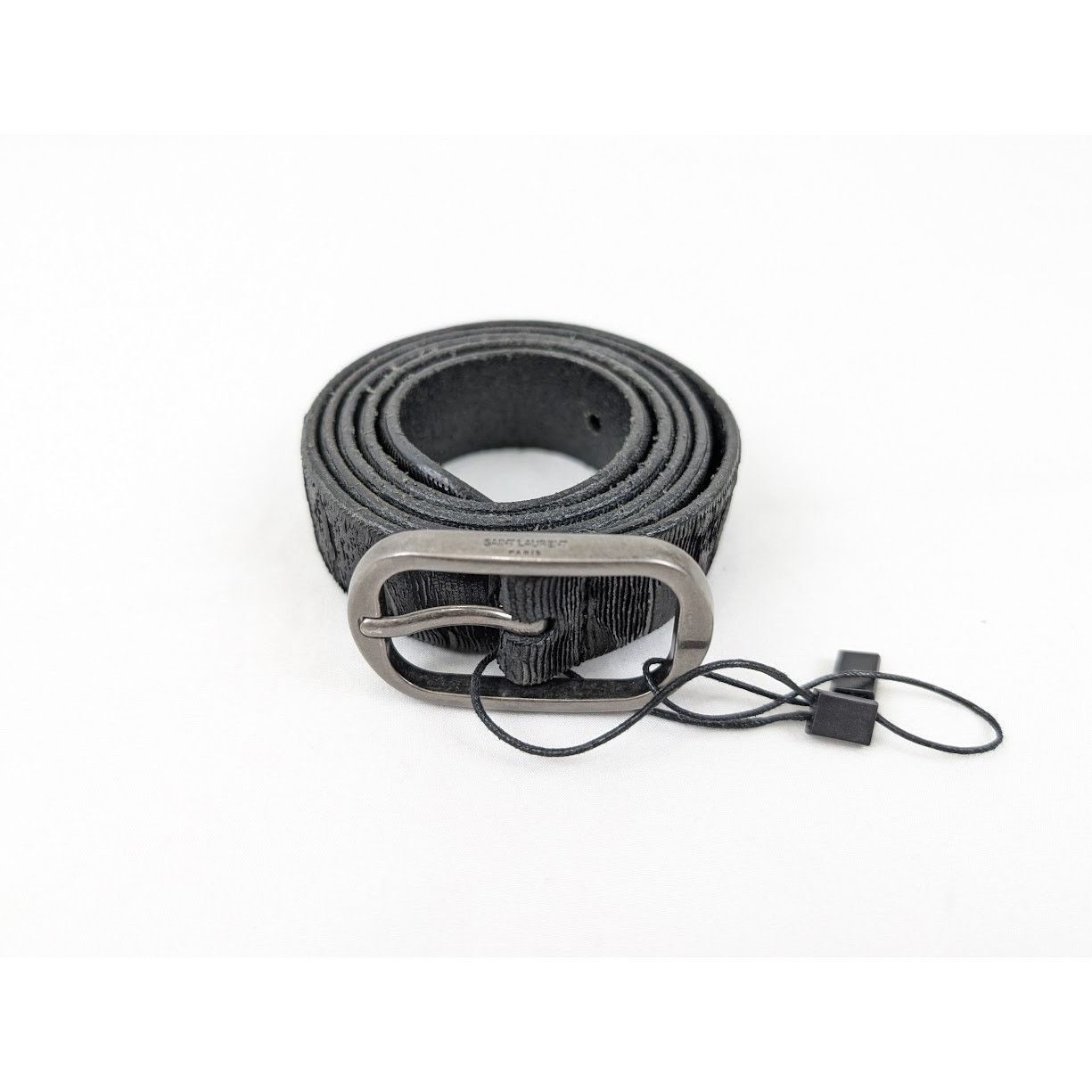 Saint Laurent Paris o1rshd1 Size: 90 CM / Distressed Python Belt in Black Size 36 - 2 Thumbnail