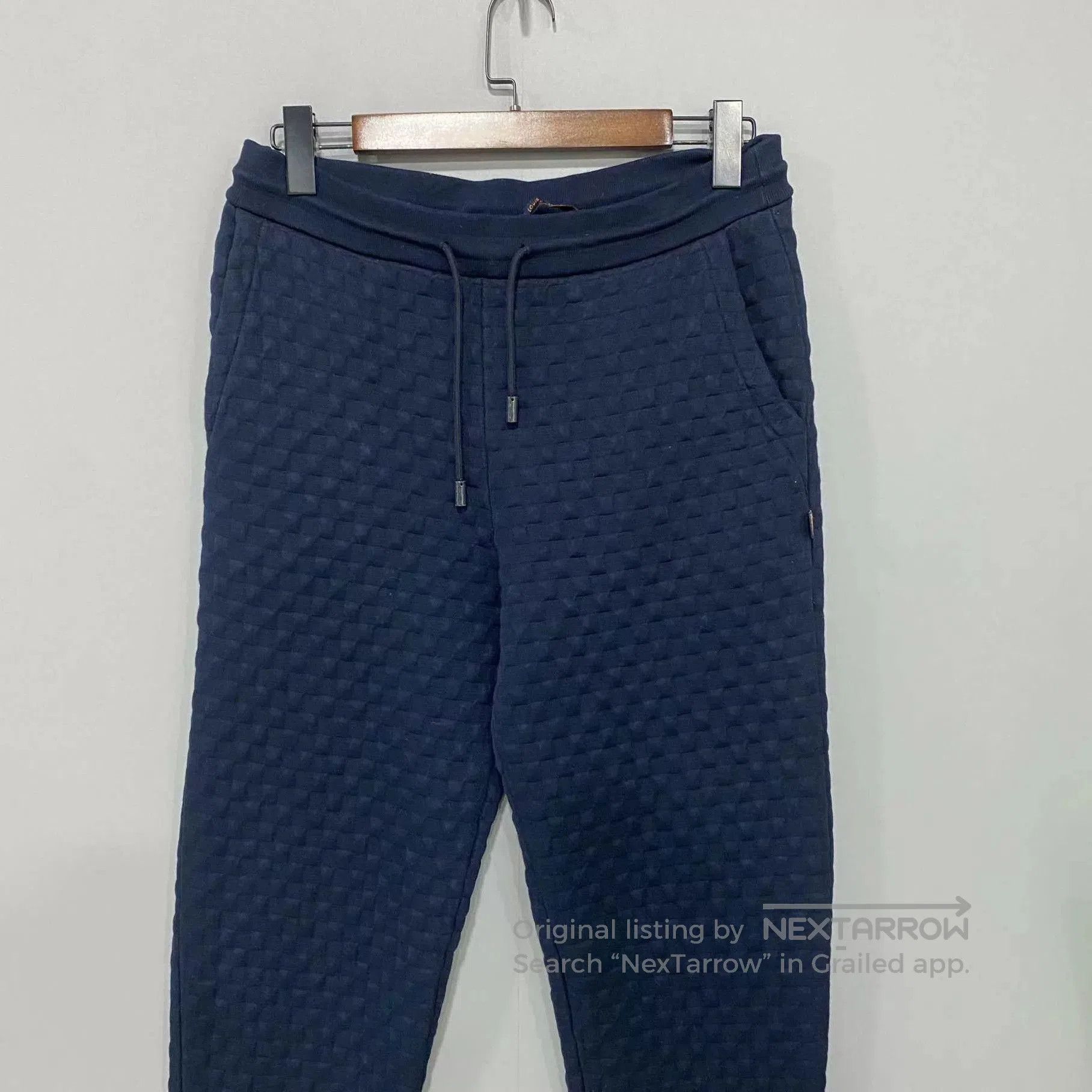 Louis Vuitton Blue Textured Drawstring Sweatpants. Size US 32 / EU 48 - 2 Thumbnail