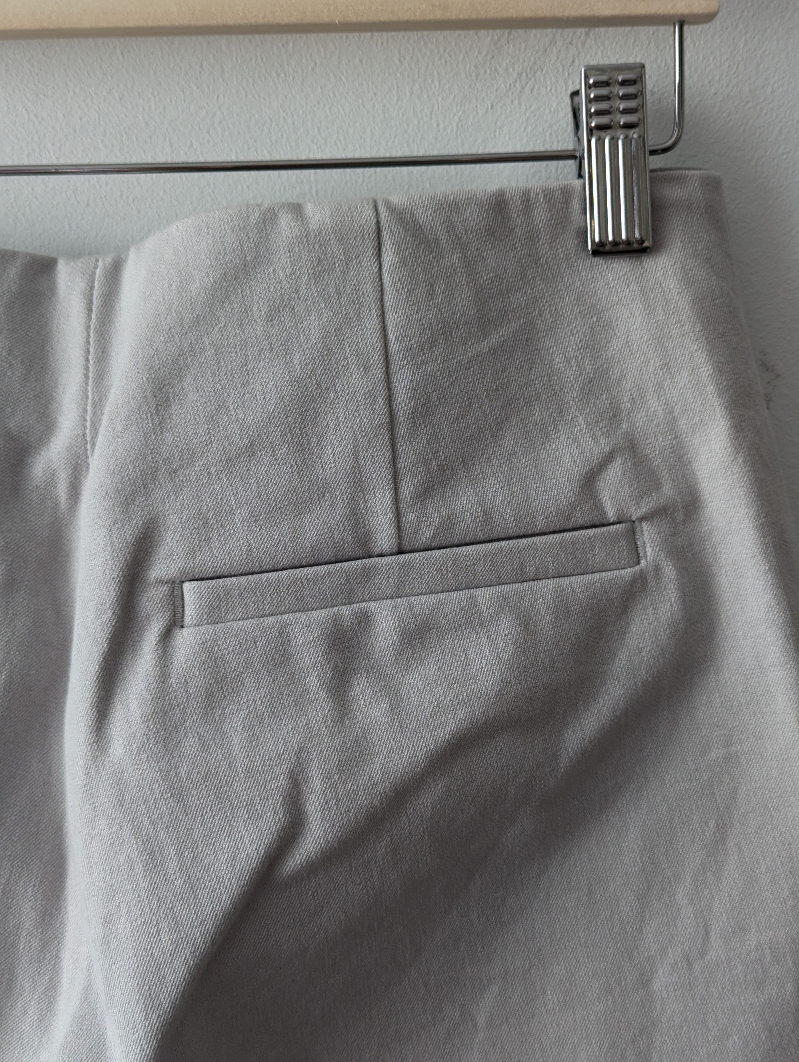 Cos COS Stretch Cotton Trousers Light Grey Zipper Detail Size 32" / US 10 / IT 46 - 7 Thumbnail