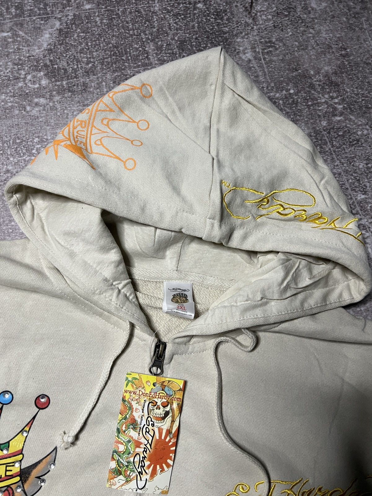 Ed Hardy Vintage Ed Hardy Zip Up Hoodie Size XXL Size US XXL / EU 58 / 5 - 5 Thumbnail