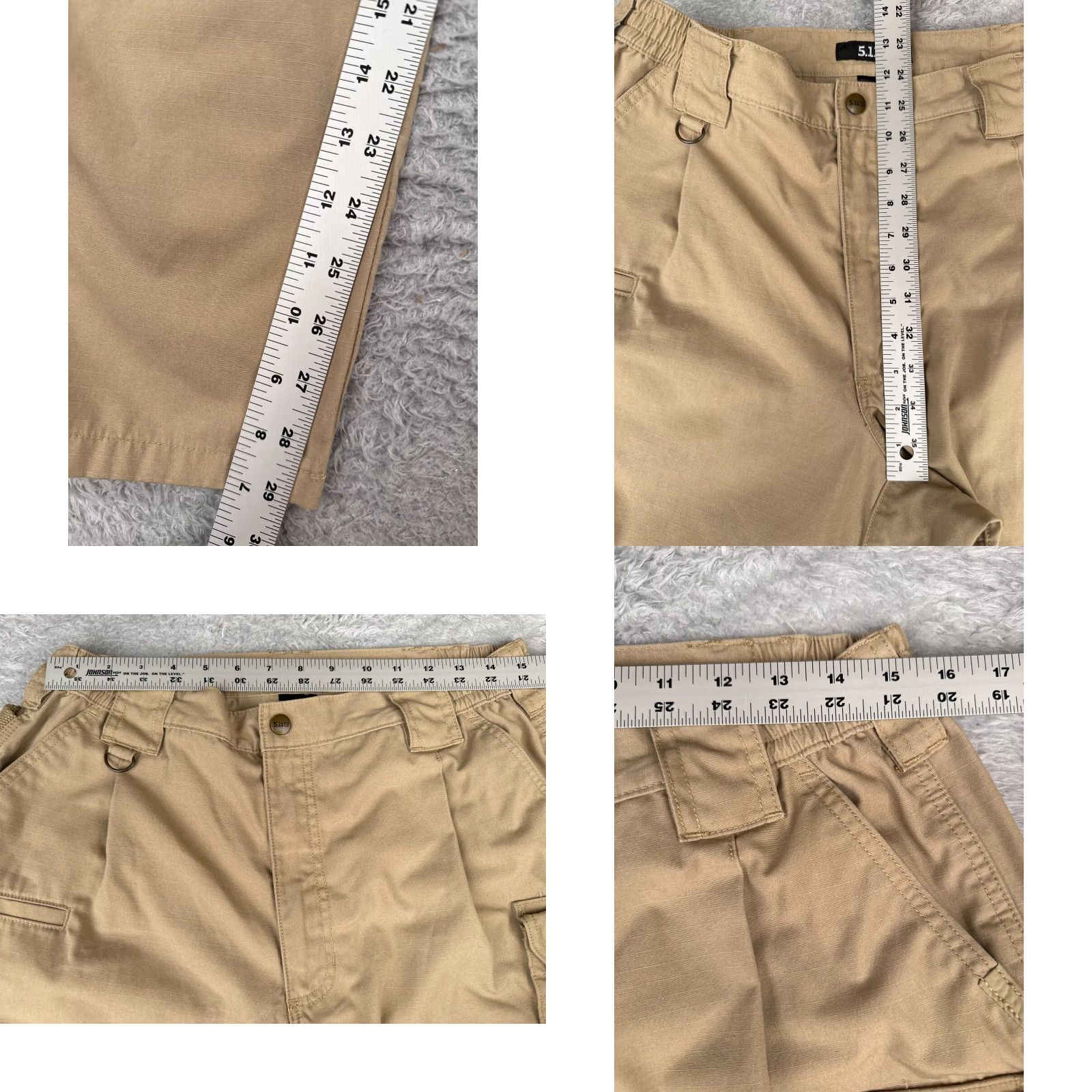 Vintage 5.11 Tactical Pants Men 36 Beige Cargo Double Knee Rip-Stop Fabric LEO EMT 36x30 Size US 36 / EU 52 - 8 Thumbnail