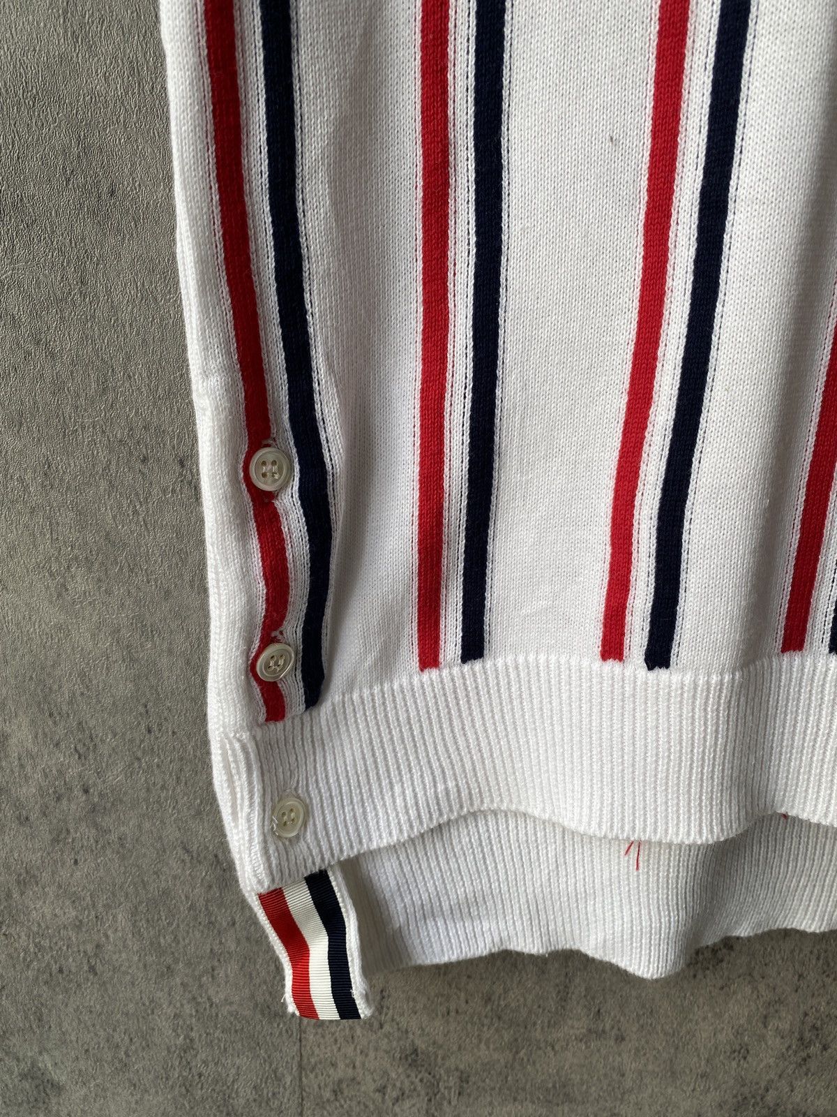 Thom Browne Thom Browne RWB-Stripe Knitted Cotton Polo Shirt Size US XS / EU 42 / 0 - 7 Thumbnail