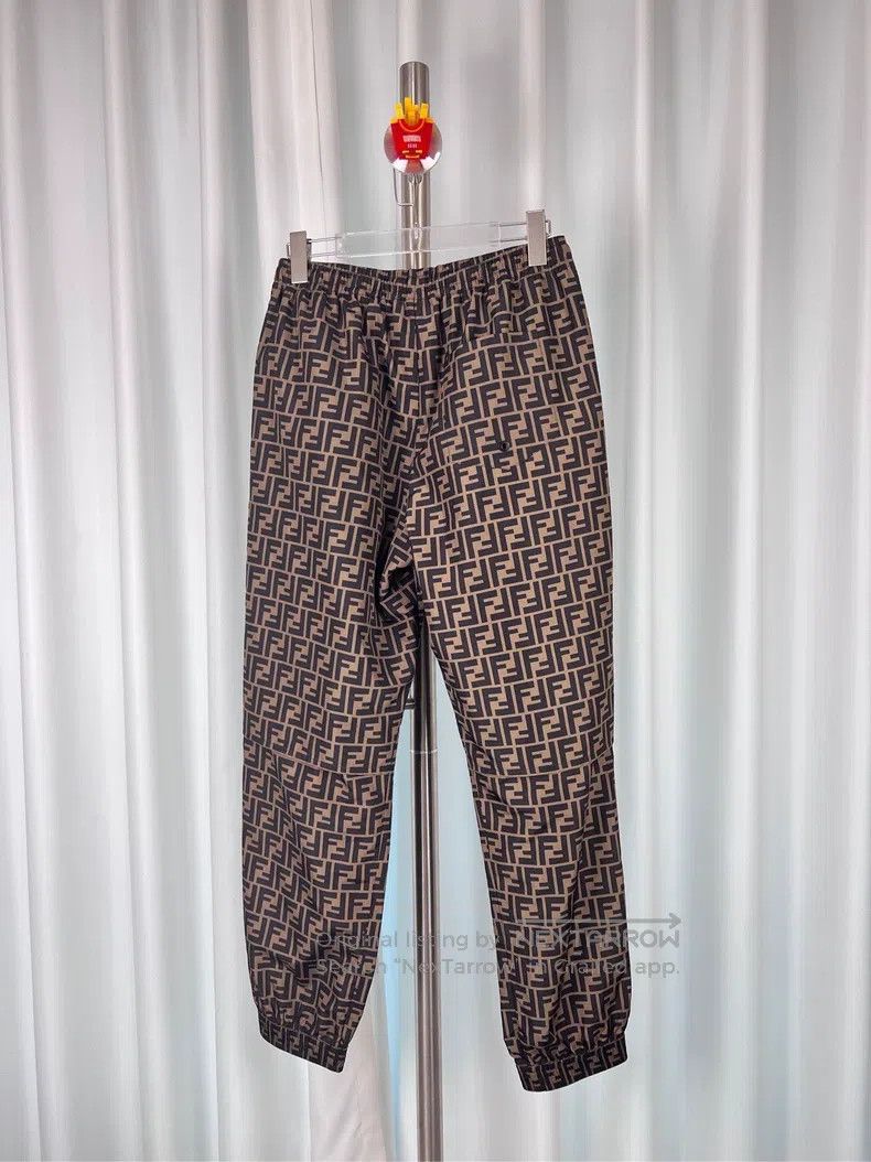Fendi Fendi Brown full print nylon fabric drawstring casual pant Size 28" / US 6 / IT 42 - 2 Thumbnail