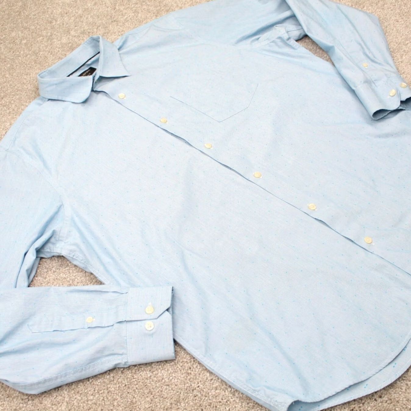 Banana Republic Banana Republic Shirt Men XL 17-17 1/2 35/36 Blue Non-Iron Slim Fit Long Sleeve Button-Up Shirt Size US XL / EU 56 / 4 - 5 Thumbnail