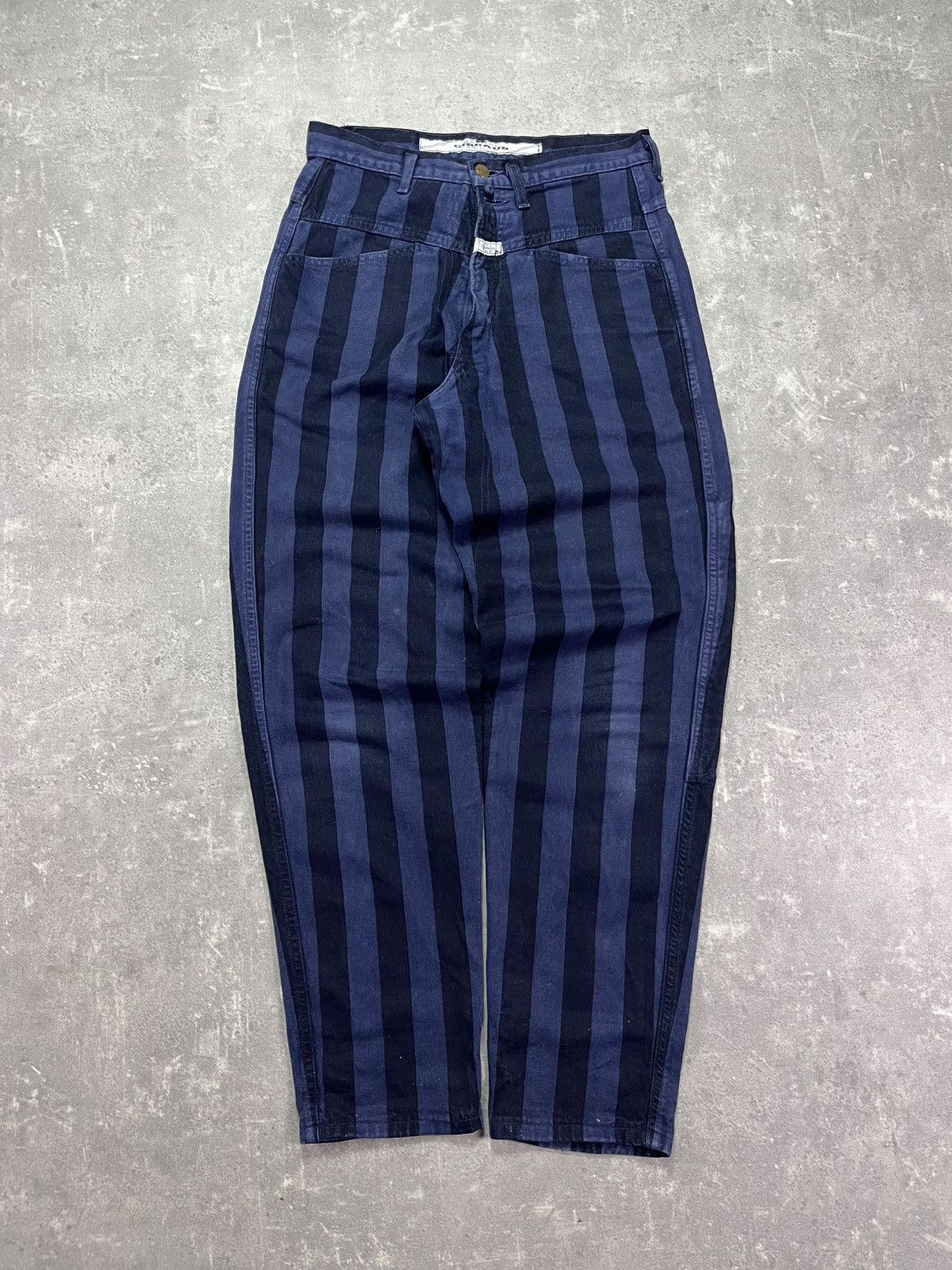 Marithe + Francois Girbaud 90s Marithe + Francois Girbaud Striped Balloon Pants 29 Size US 29 - 2 Thumbnail