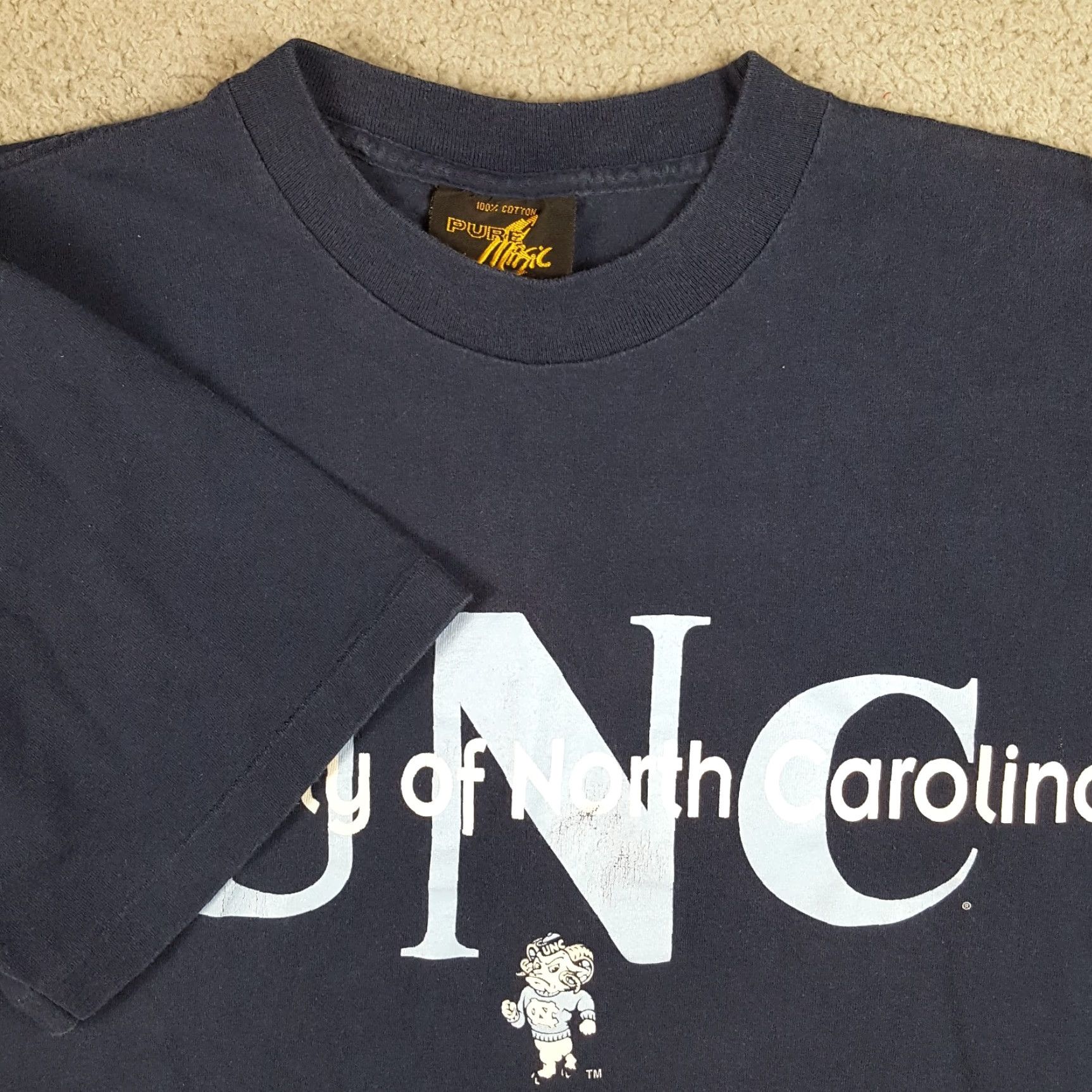 Vintage VINTAGE 90s Pure Music UNC State Football T-Shirt Mens Medium Blue College Retro Size US M / EU 48-50 / 2 - 3 Thumbnail