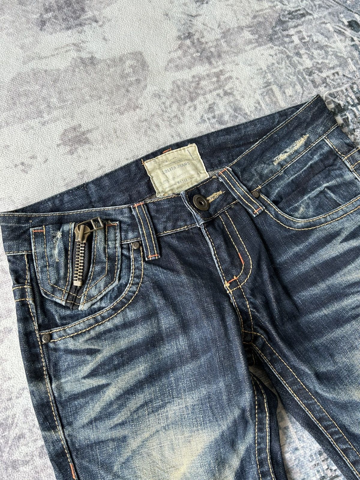 If Six Was Nine Lolita Y2k Design Flared Jeans Size 30" / US 8 / IT 44 - 14 Thumbnail