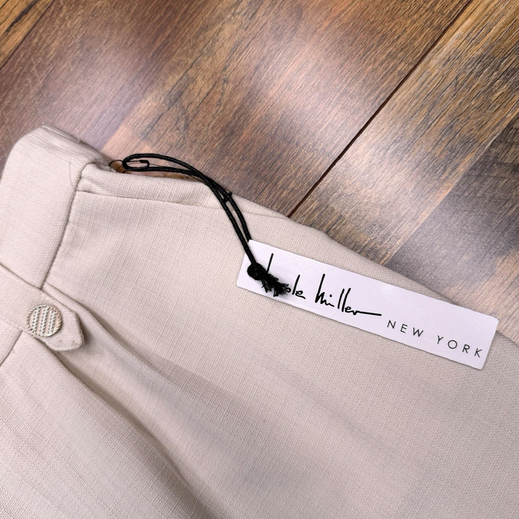 Nicole Miller Nicole Miller Wide-Leg Pants Womens Small Beige High Rise Stretch Dress Pants Workwear Front Pleated Inseam 30 in Regular Size 28" / US 6 / IT 42 - 4 Thumbnail