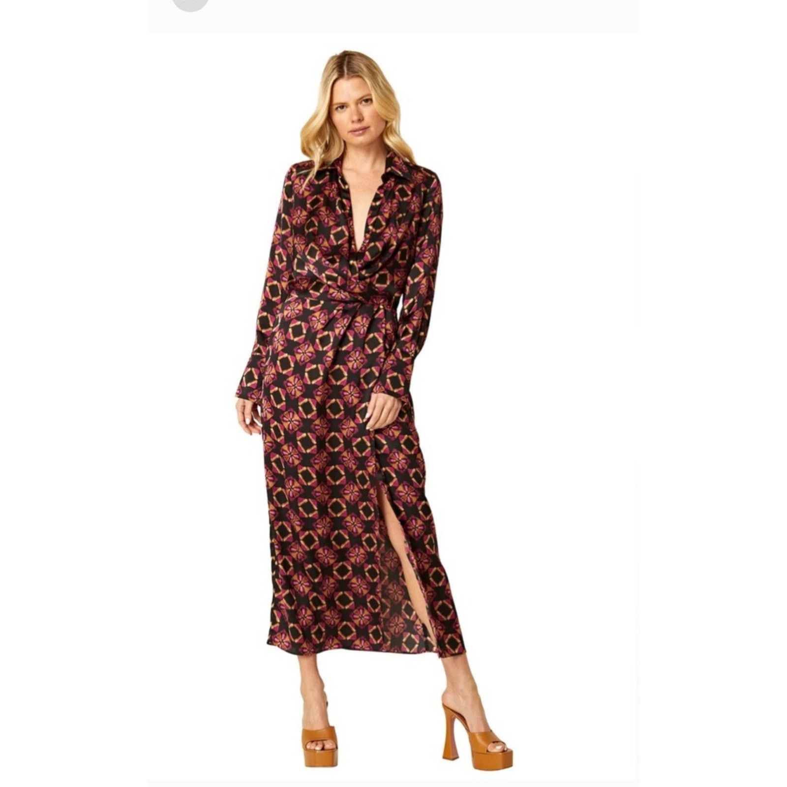 Anthropologie × MISA Los Angeles New Anthropologie MISA Long-Sleeve Wrap Dress $435 MEDIUM Size M / US 6-8 / IT 42-44 - 6 Thumbnail