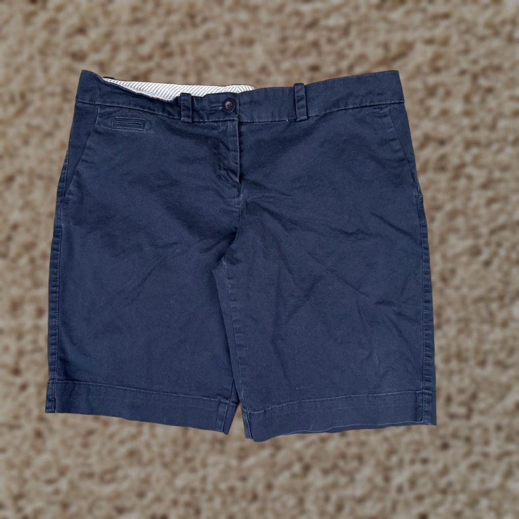 Tommy Hilfiger Tommy Hilfiger Shorts Womens 10 Blue Chino Twill Flat Front Casual Summer 32x10 Size 32" / US 10 / IT 46 - 1 Thumbnail