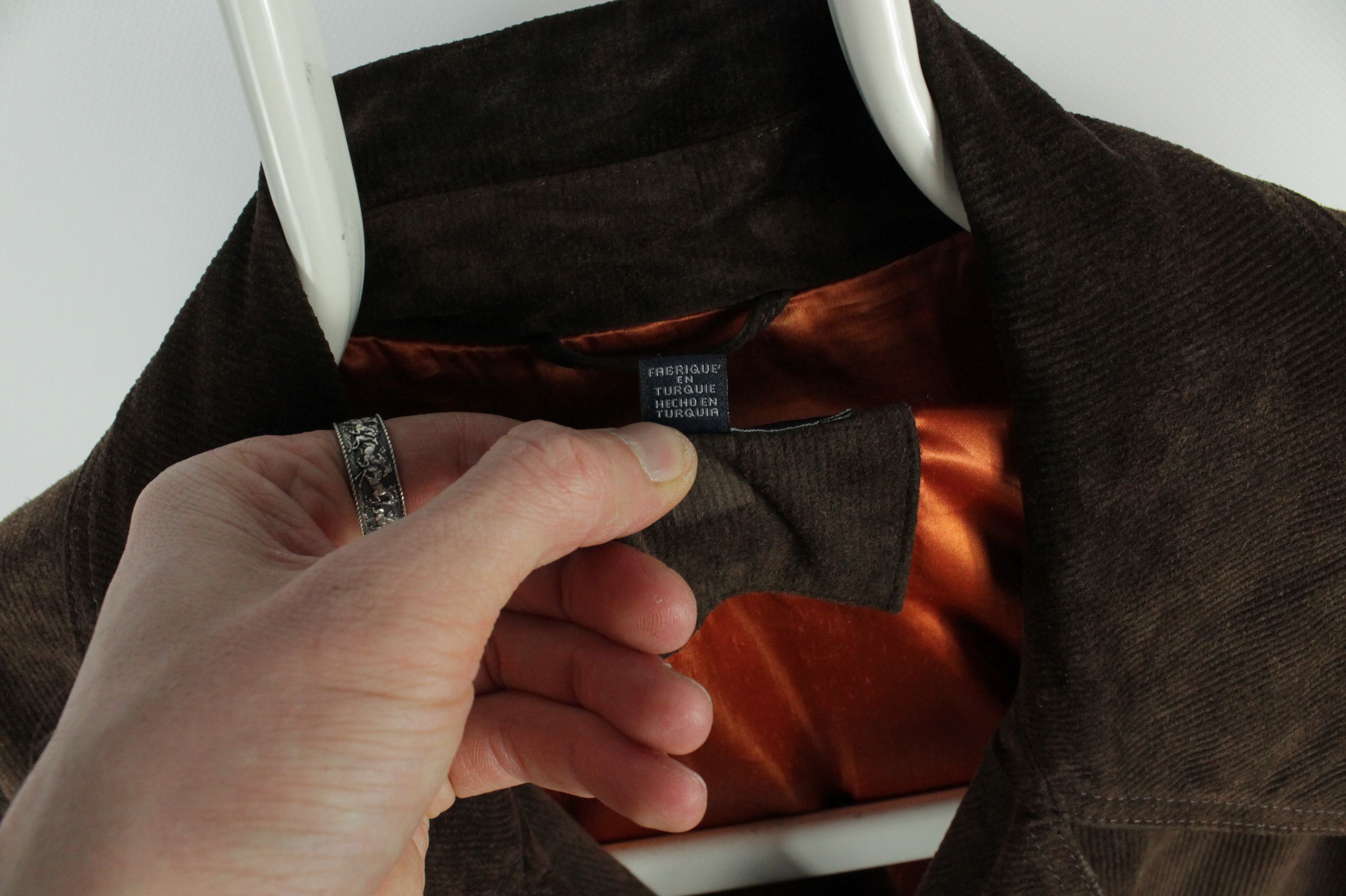 Tommy Hilfiger Tommy Hilfiger Brown Corduroy Leather Double-Breasted Jacket Size US XL / EU 56 / 4 - 11 Thumbnail