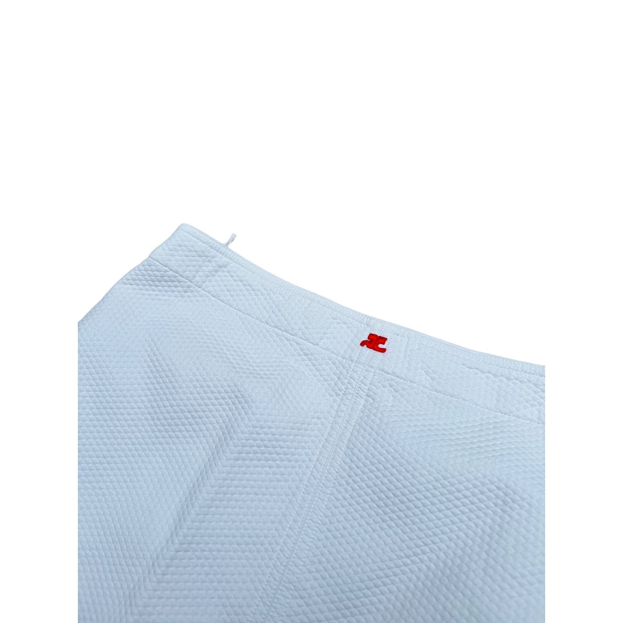 Courreges Vintage White Cotton Skirt Size 28" / US 6 / IT 42 - 2 Thumbnail